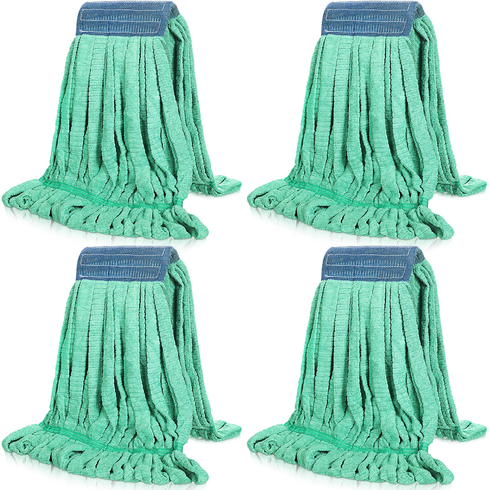4 Pcs Microfiber Commercial Mop Head Replacement Tube Industrial Looped End Mop Heads Refill for Floor Cleaning for Home Commercial Industrial Use