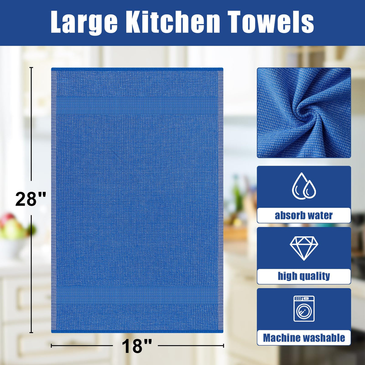 380 GSM Cotton Premium Kitchen Towels 6 Pack (6 Count)
