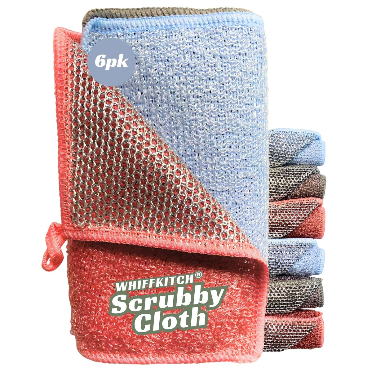 Scrubbing Dishcloths 2ply Mesh Scrub Reusable Dishrag 6pk 6x7in
