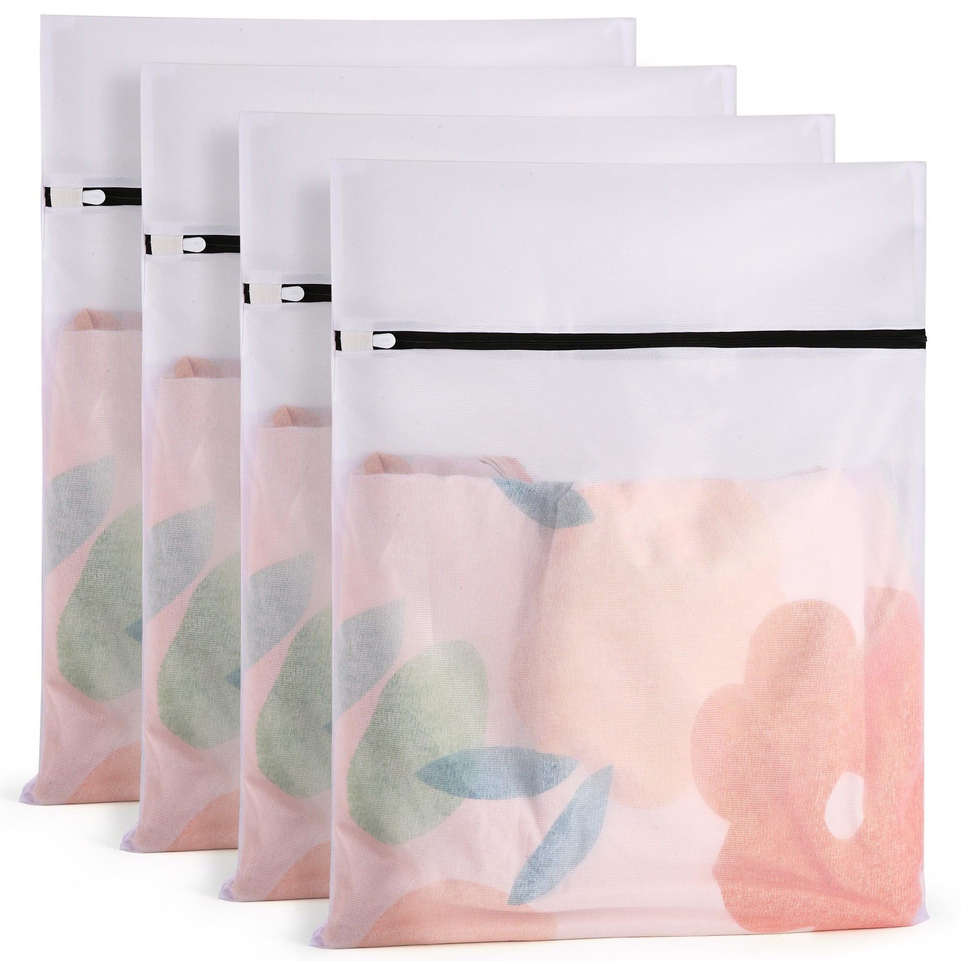 4 Pcs Mesh Laundry Bags Set for Delicates with AUTO (10 Count)