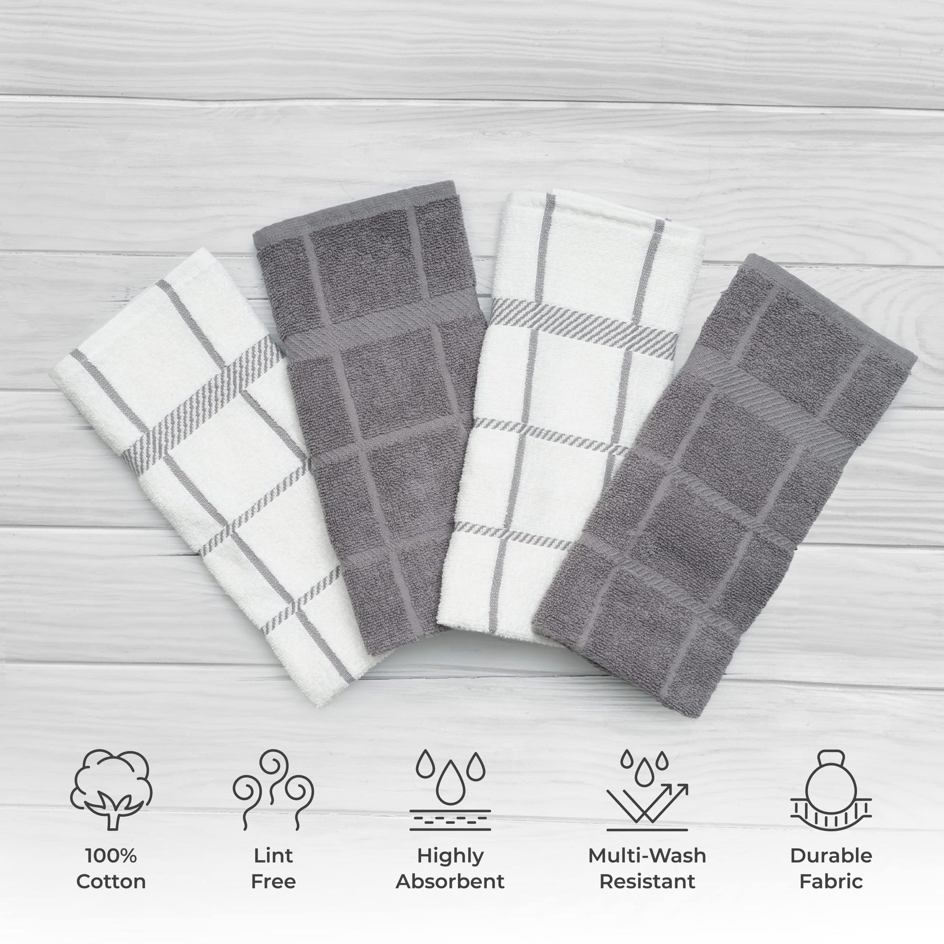 100% Cotton Terry Dish Cloth & Dish Towel (6 Count)
