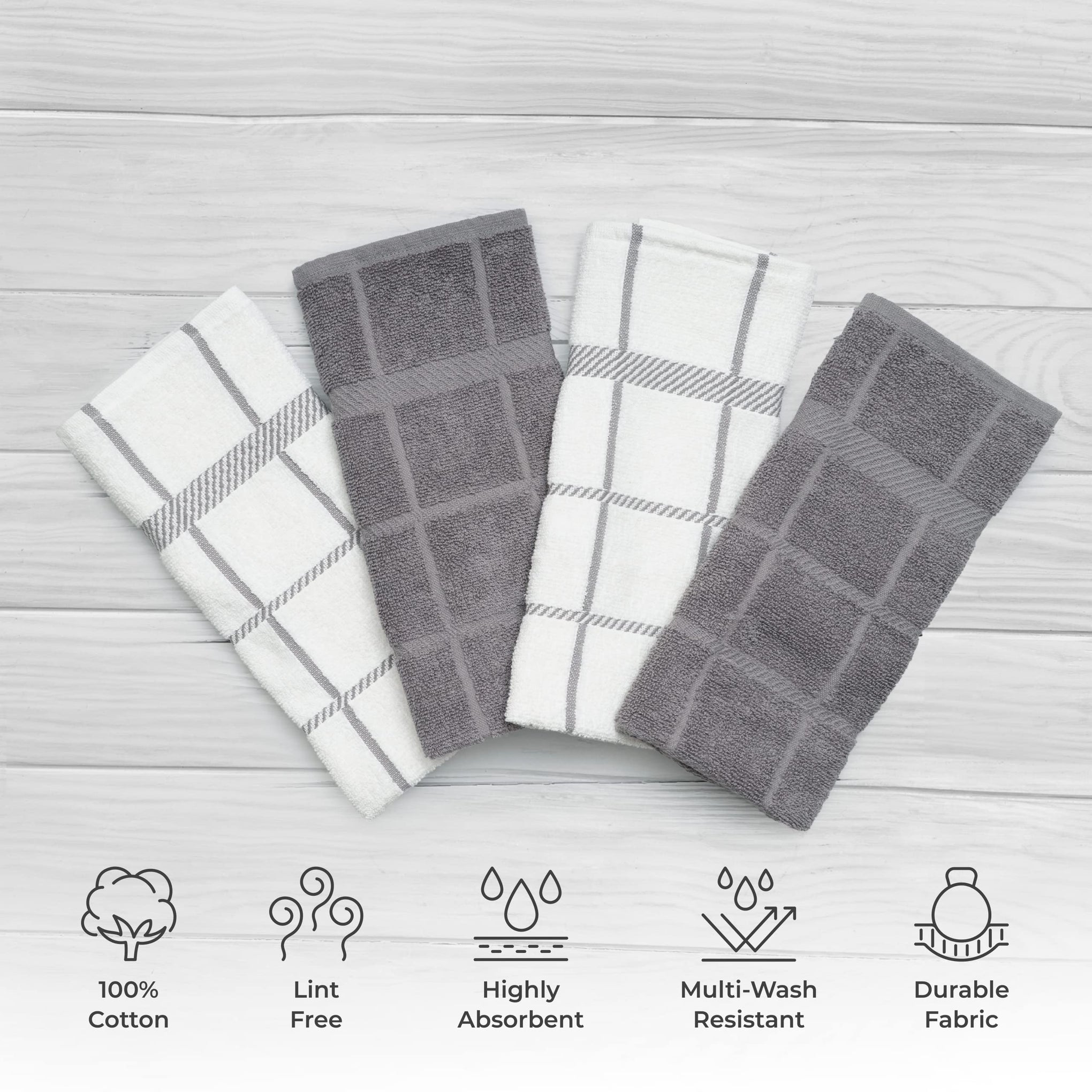 100% Cotton Terry Dish Cloth & Dish Towel (6 Count)