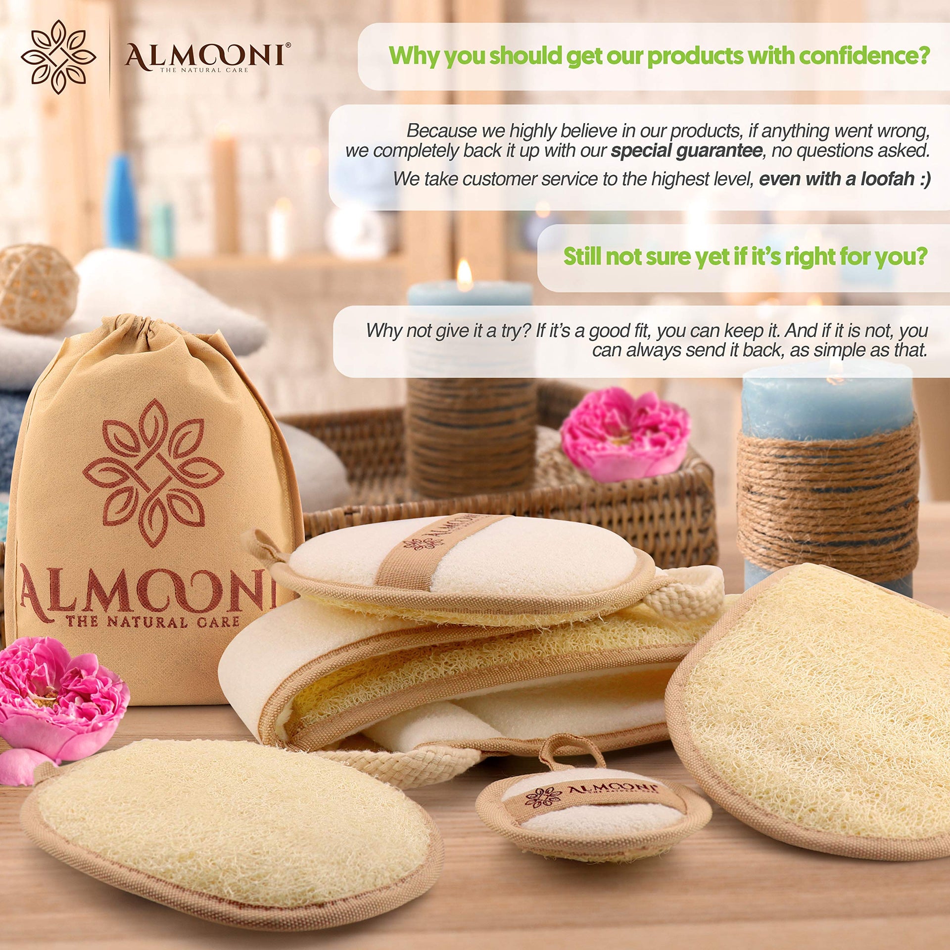 Natural Loofah Exfoliating Body Scrubber (2 Count)