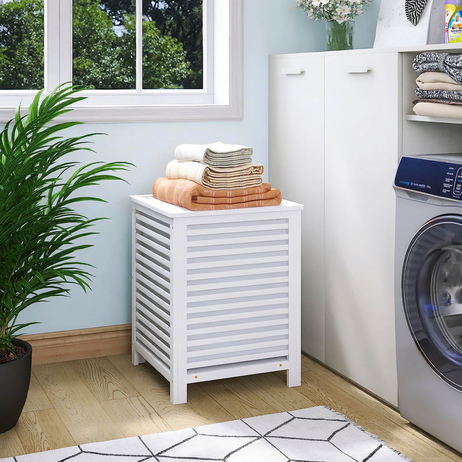 Double Laundry Hamper with Lid