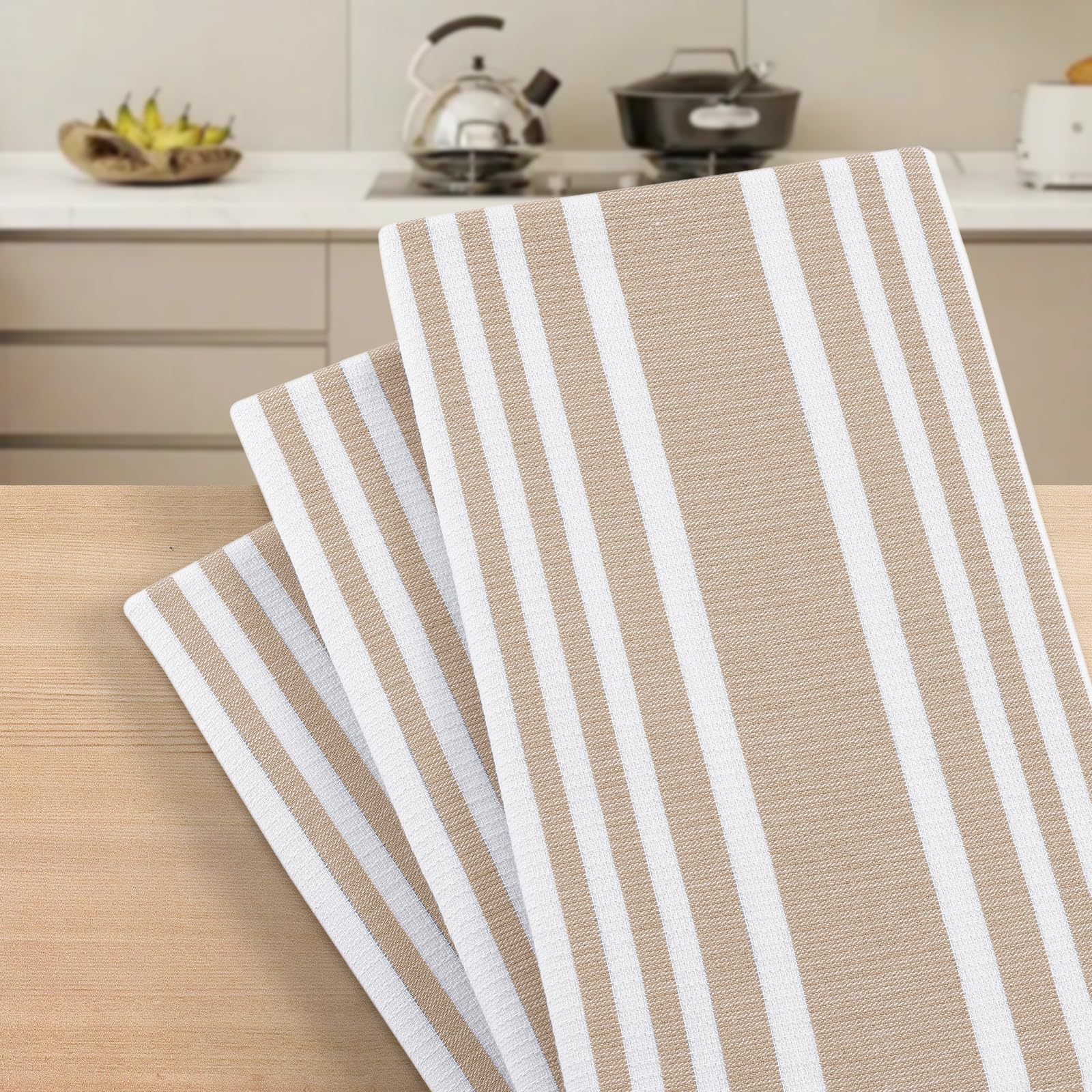 Premium Cotton Stripe Kitchen Towels 8 Pack (8 Count)