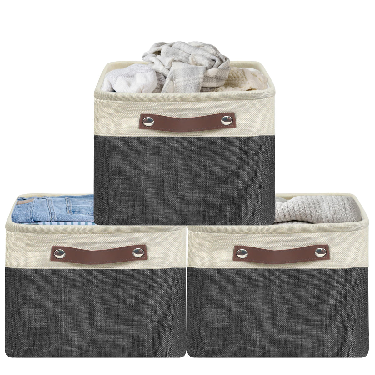 15" x 11" Large Fabric Storage Bin (3 Count)