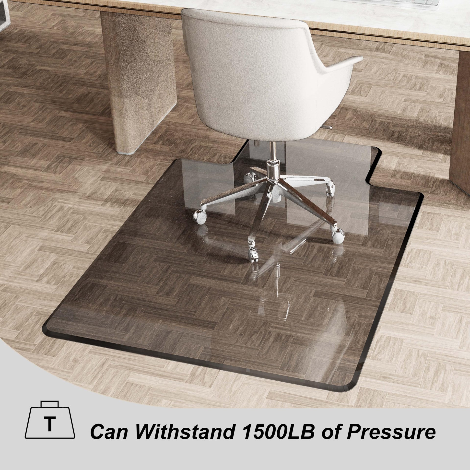 Beveled Edge Office Chair Mat for Carpet or Hardwood Floor