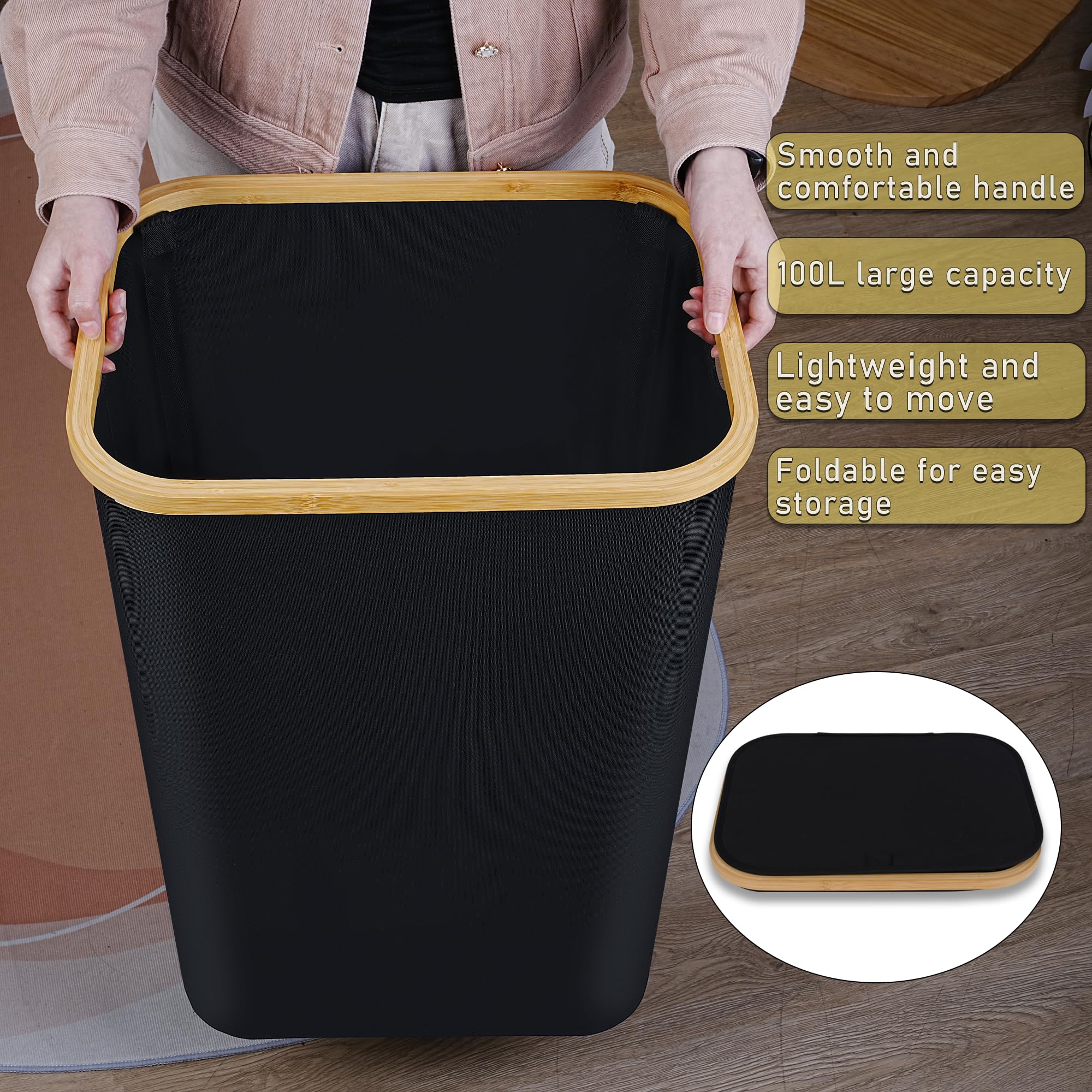 100L Laundry Hamper with Lid