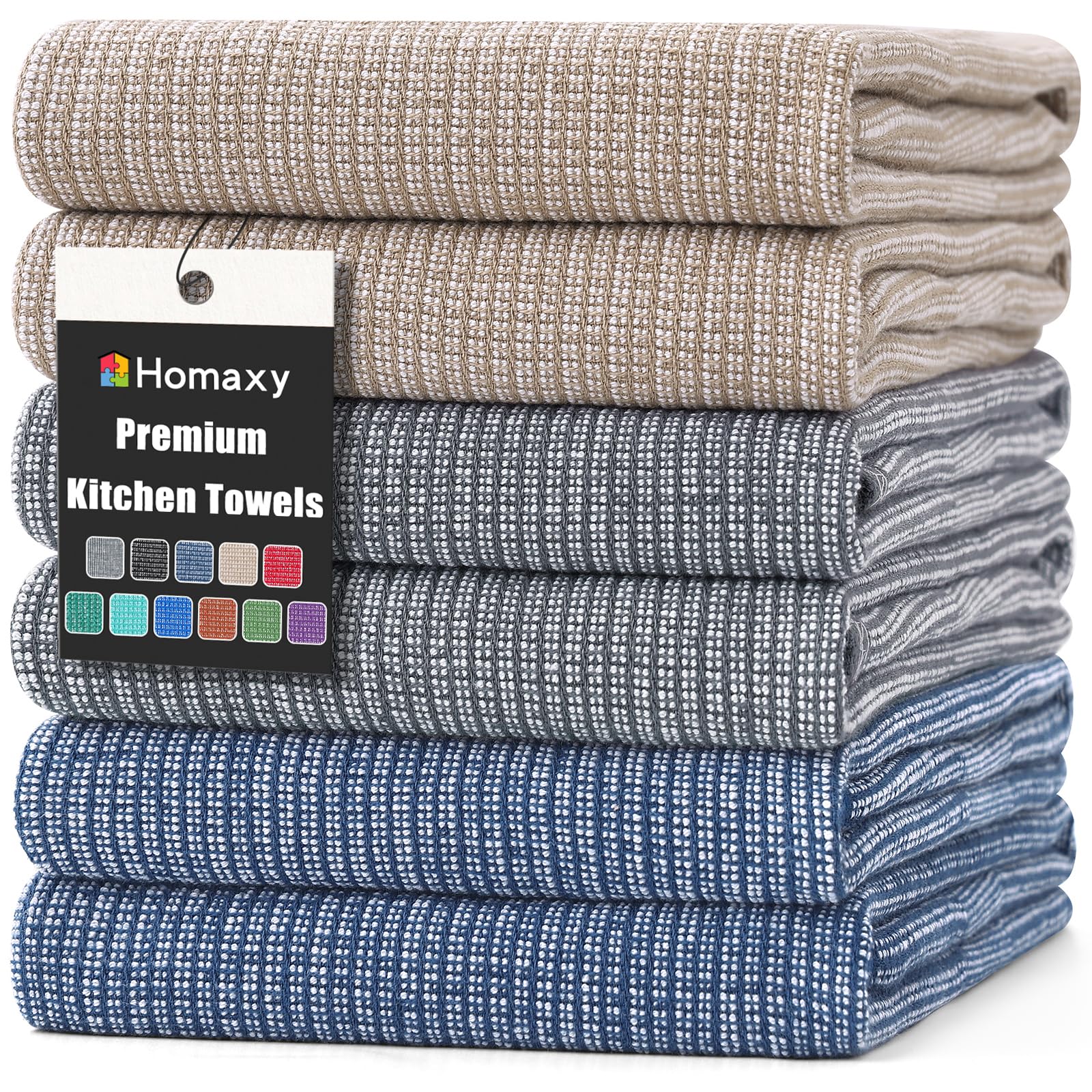 380 GSM Cotton Premium Kitchen Towels 6 Pack (6 Count)