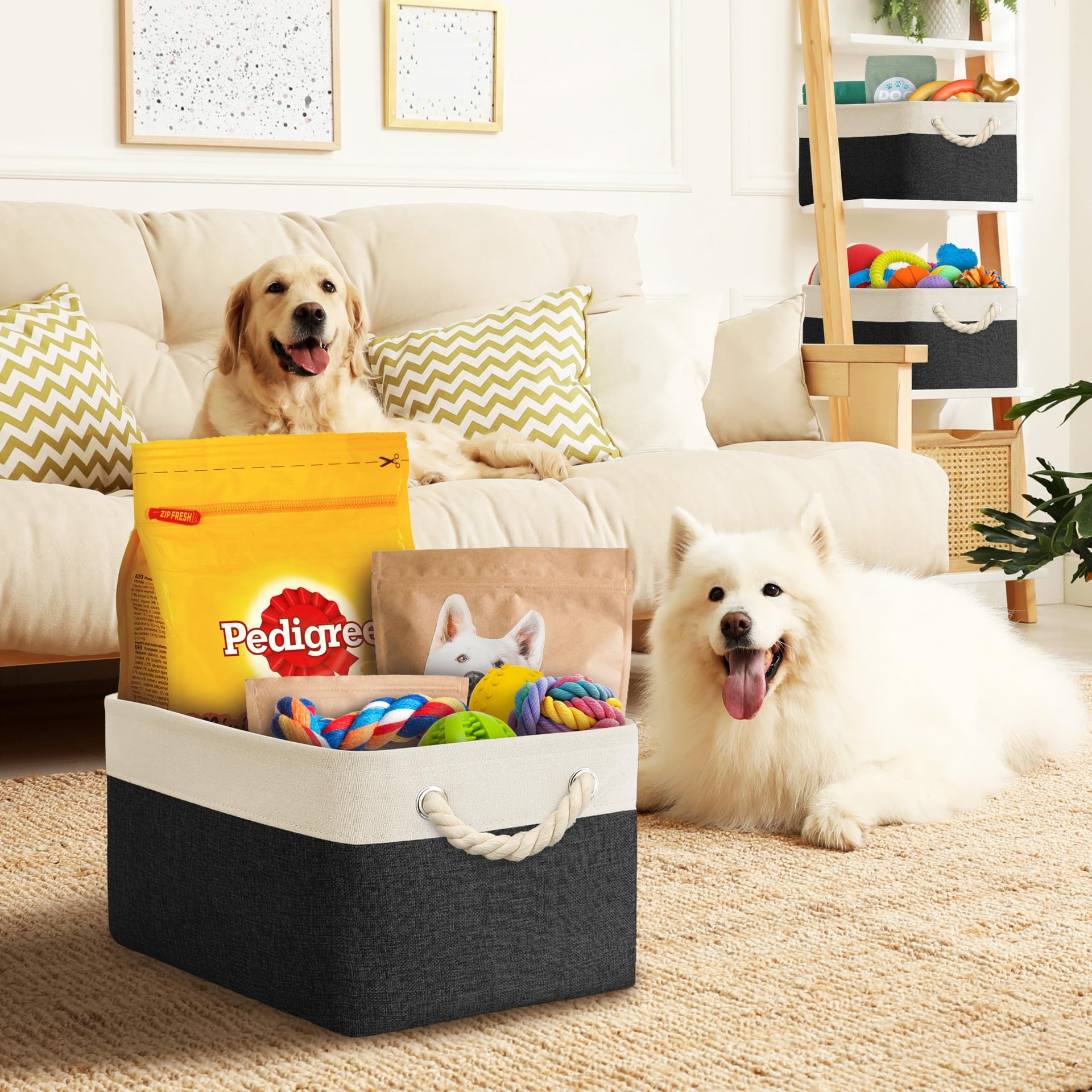 15.7" x 12" Wide & Low Fabric Storage Bin (3 Count)