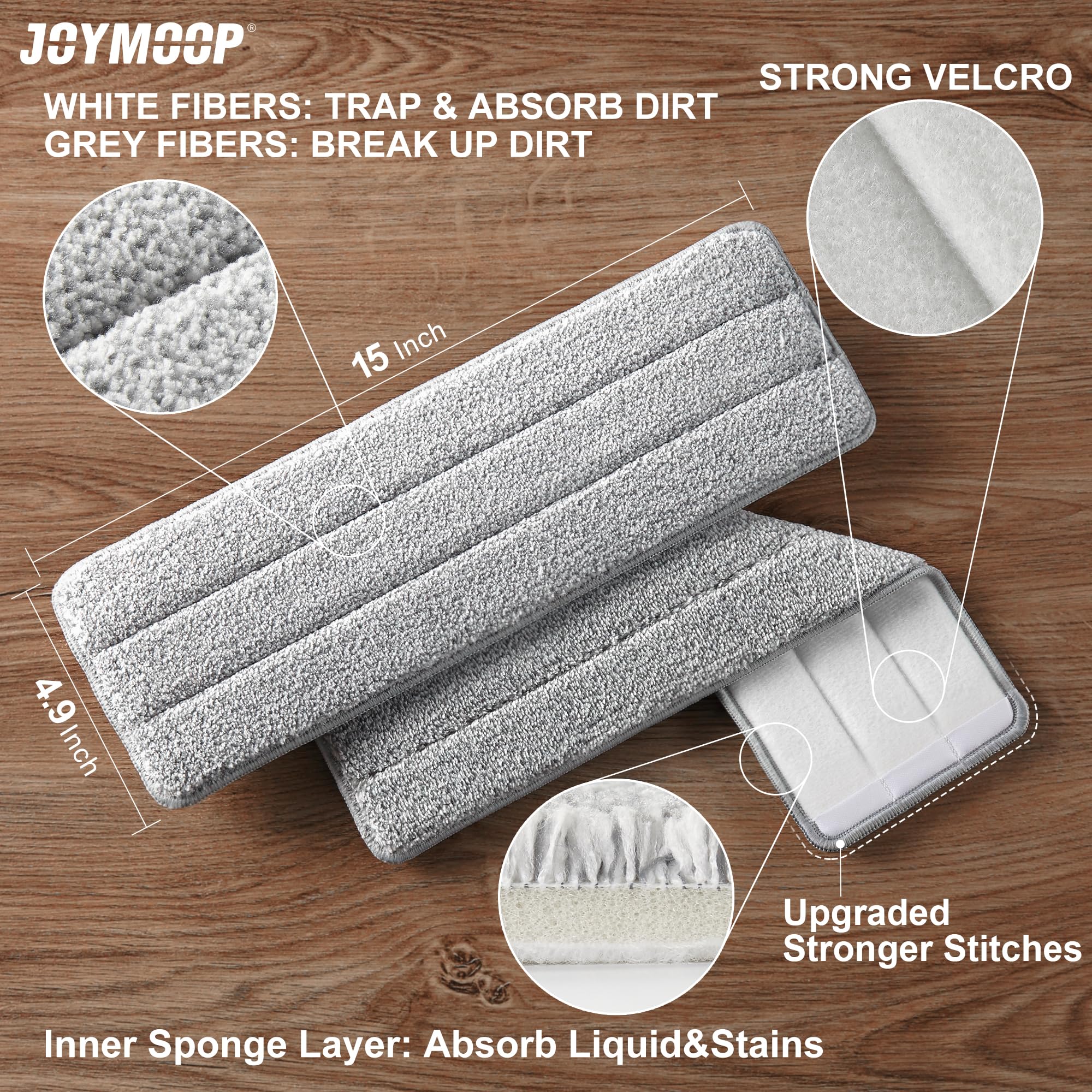 Microfiber Flat Mop Pads for 13" Flat Mop System (4 Count)