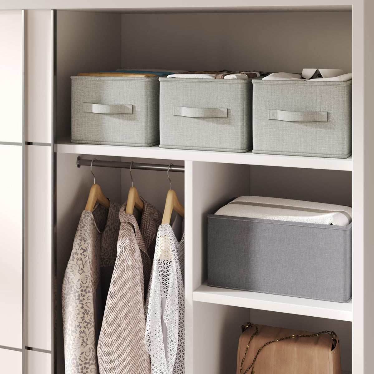3 Pack Fabric Storage Bins for Shelves (3 Count)