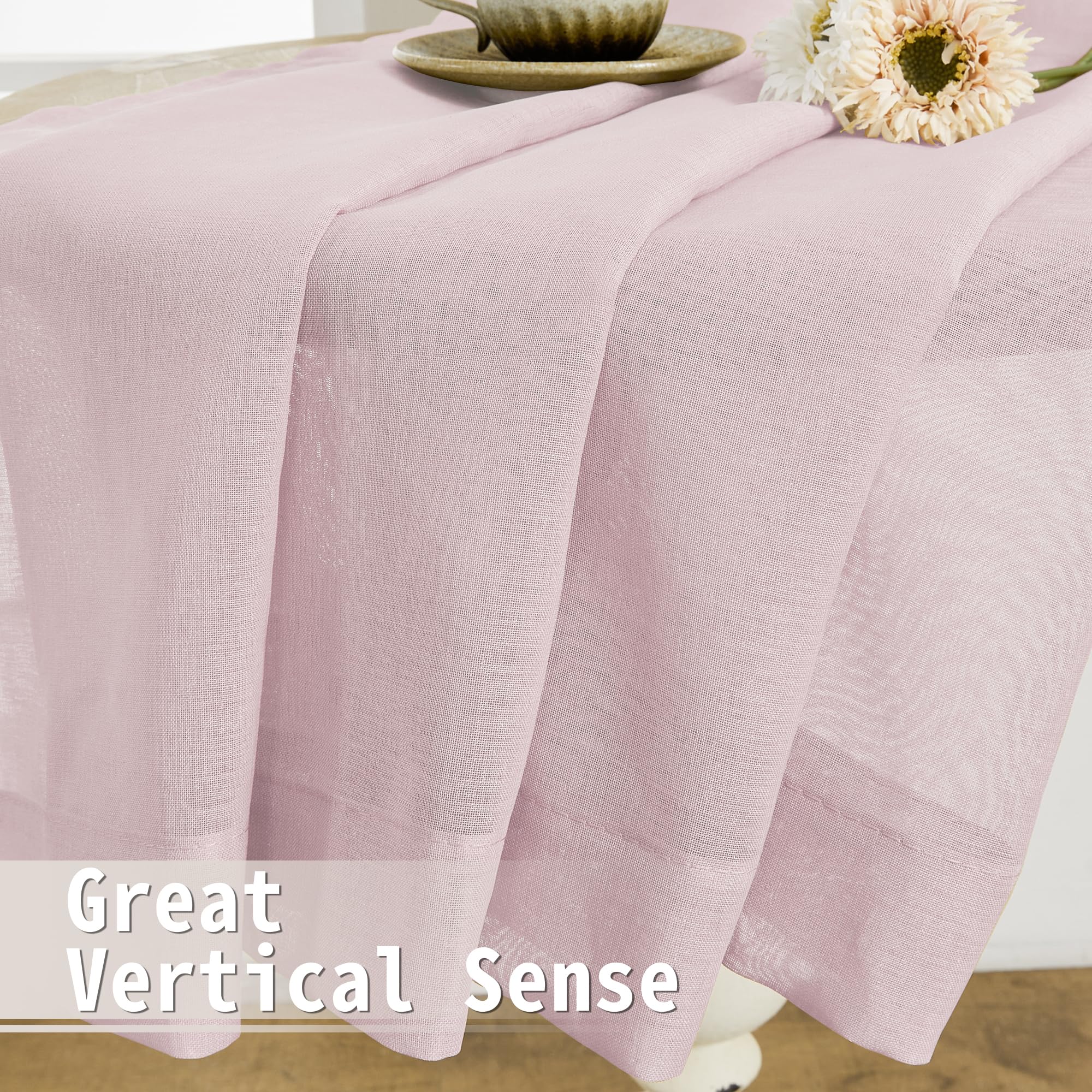 Sheer Door Curtain Closet Linen Textured Curtain Sheers Doorway Light Filtering Voile French Door Rod Pocket Curtains Patio Glass Doors