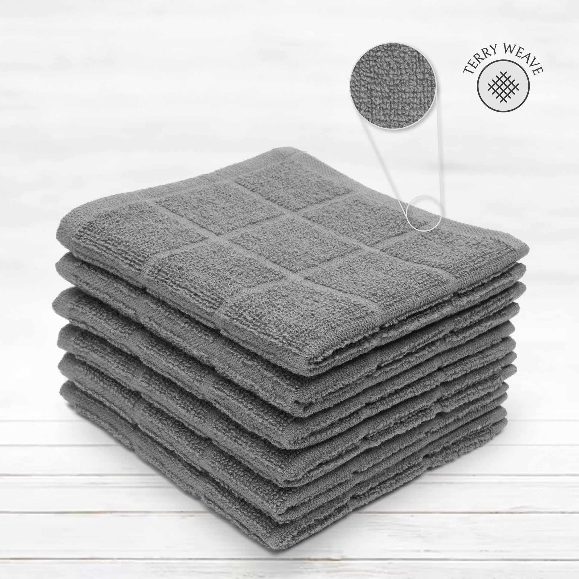 100% Cotton Terry Dish Cloth & Dish Towel (6 Count)