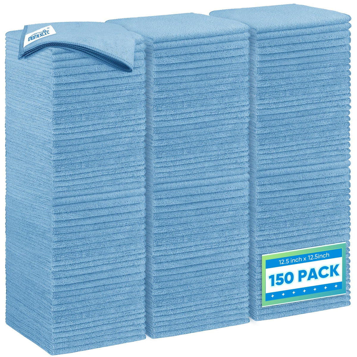 Blue Microfiber Cleaning Cloth 150 Pack (150 Count)