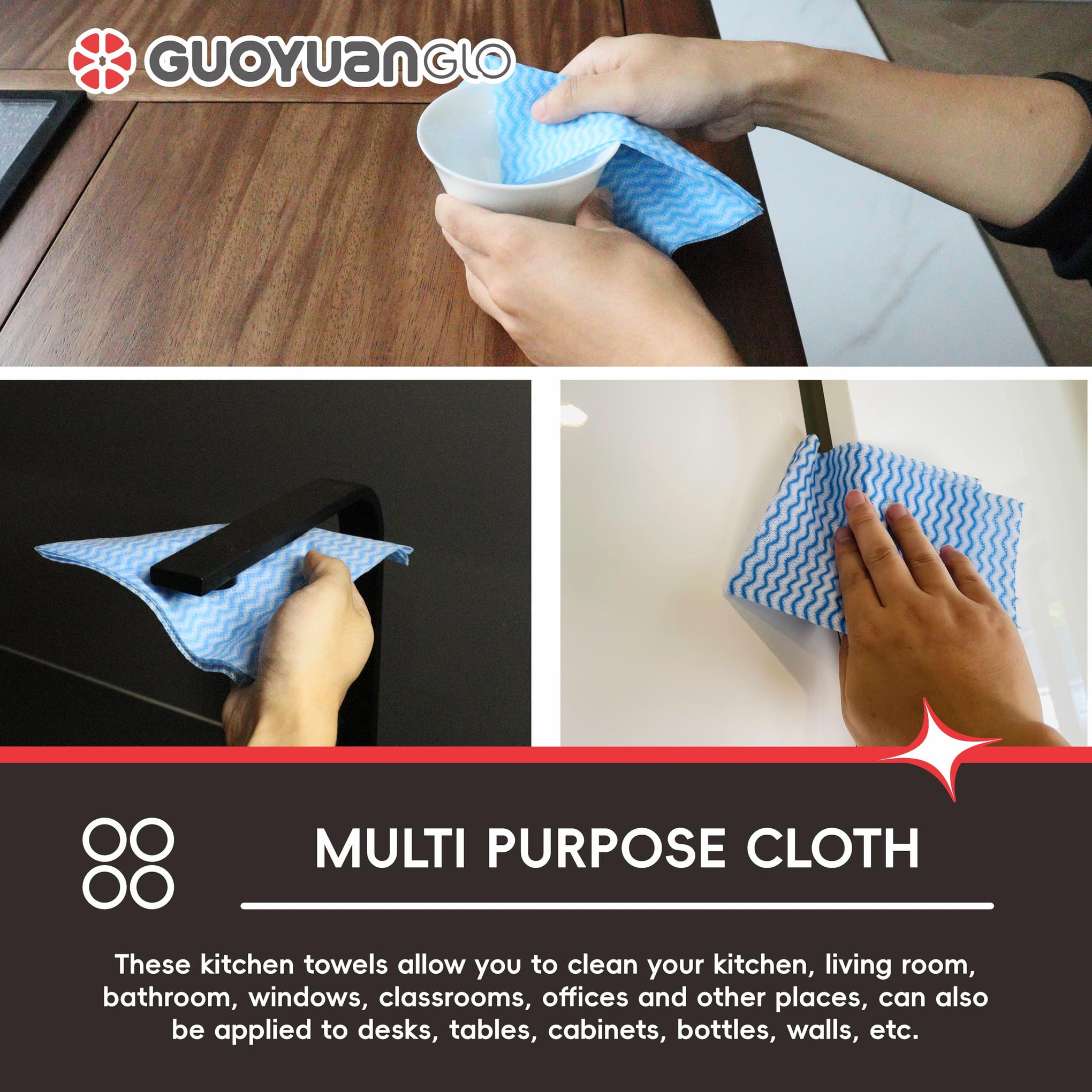 Disposable Dish Cloths Disposable Cleaning Towels Heavy Duty Reusable Cleaning Cloths Dish Rags for Kitchen (50 Count)