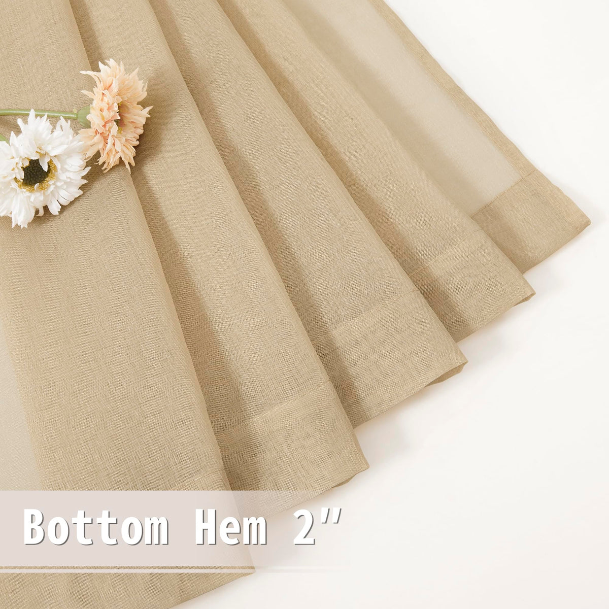 Short Sheer Door Curtain Closet Linen Textured Curtain Sheers Doorway Light Filtering Voile Patio Glass Doors Rod Pocket Curtains French Door