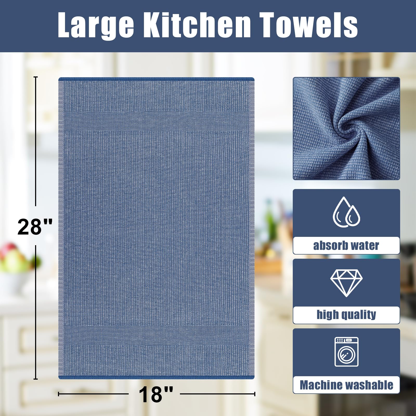 380 GSM Cotton Premium Kitchen Towels 12 Pack (12 Count)