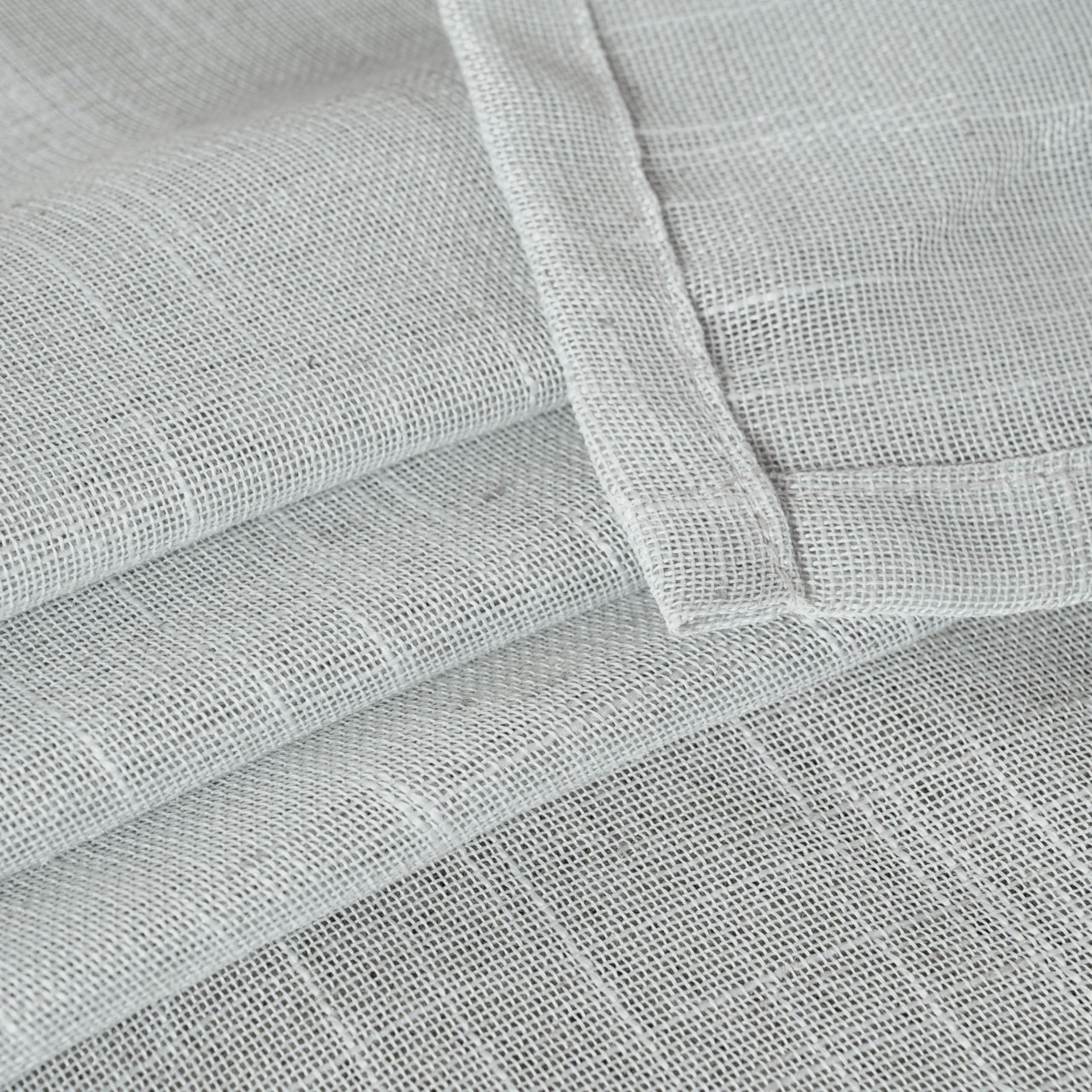 Grey Linen Semi Sheer Curtains 42 X 40 Inch Length for Kitchen Window (2 Count)
