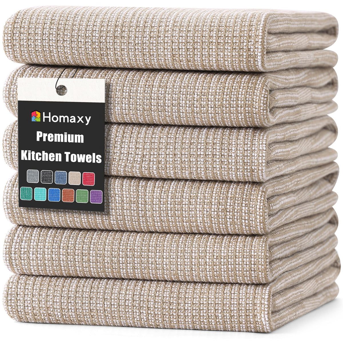 380 GSM Cotton Premium Kitchen Towels 6 Pack (6 Count)