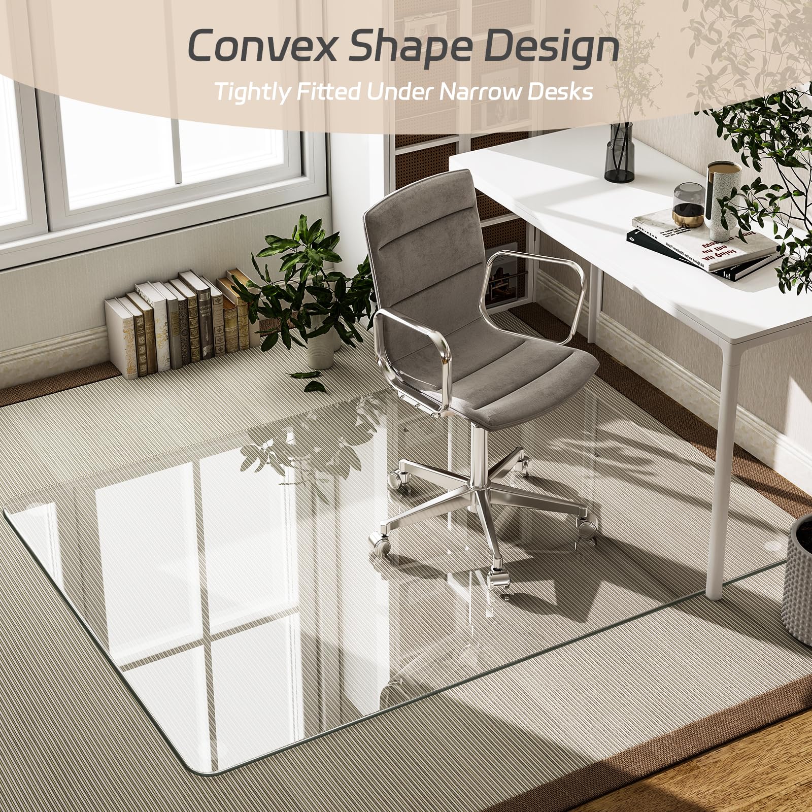 36"x55" Tempered Glass Office Chair Mat