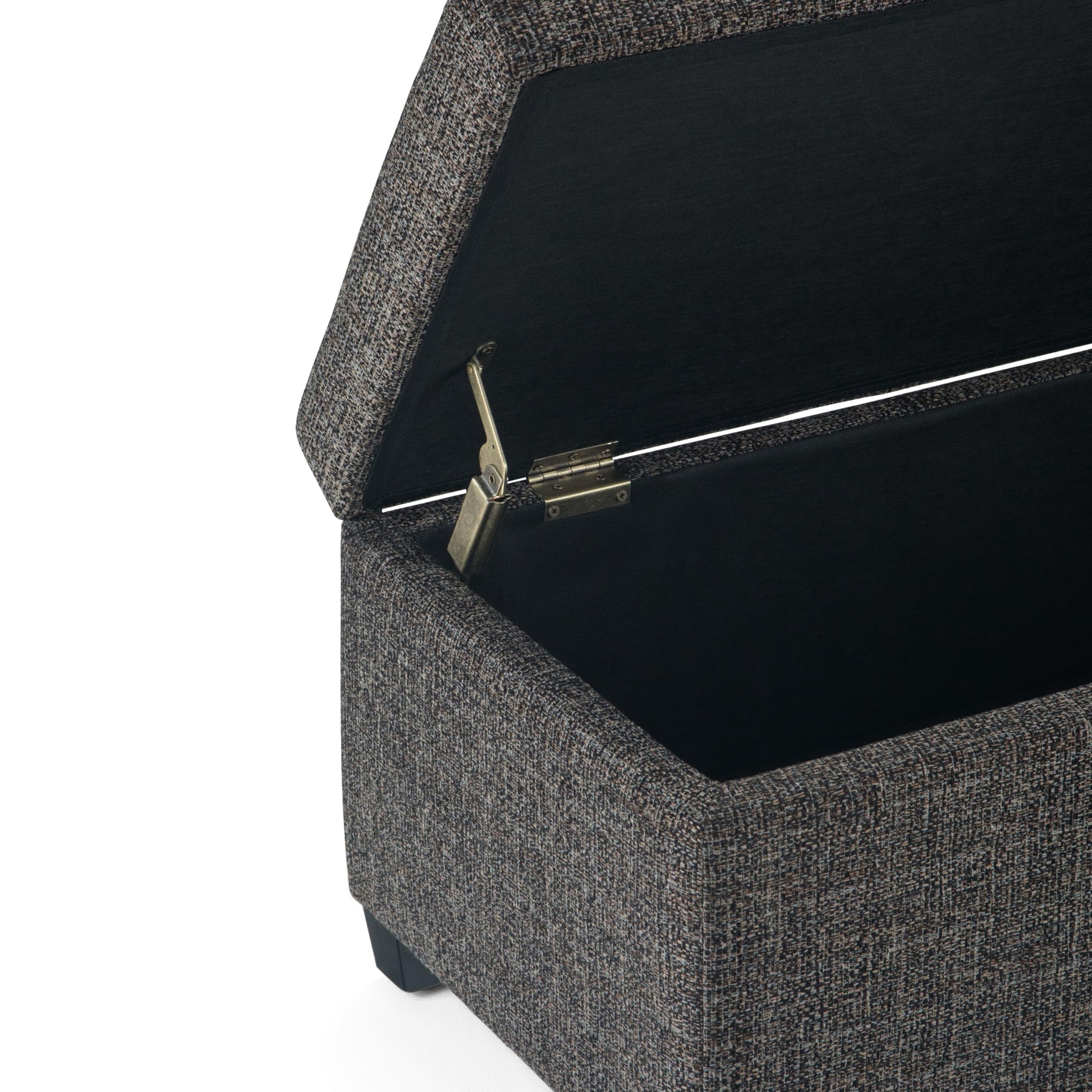 Avalon 48" Wide Tweed Look Fabric Storage Ottoman in Red