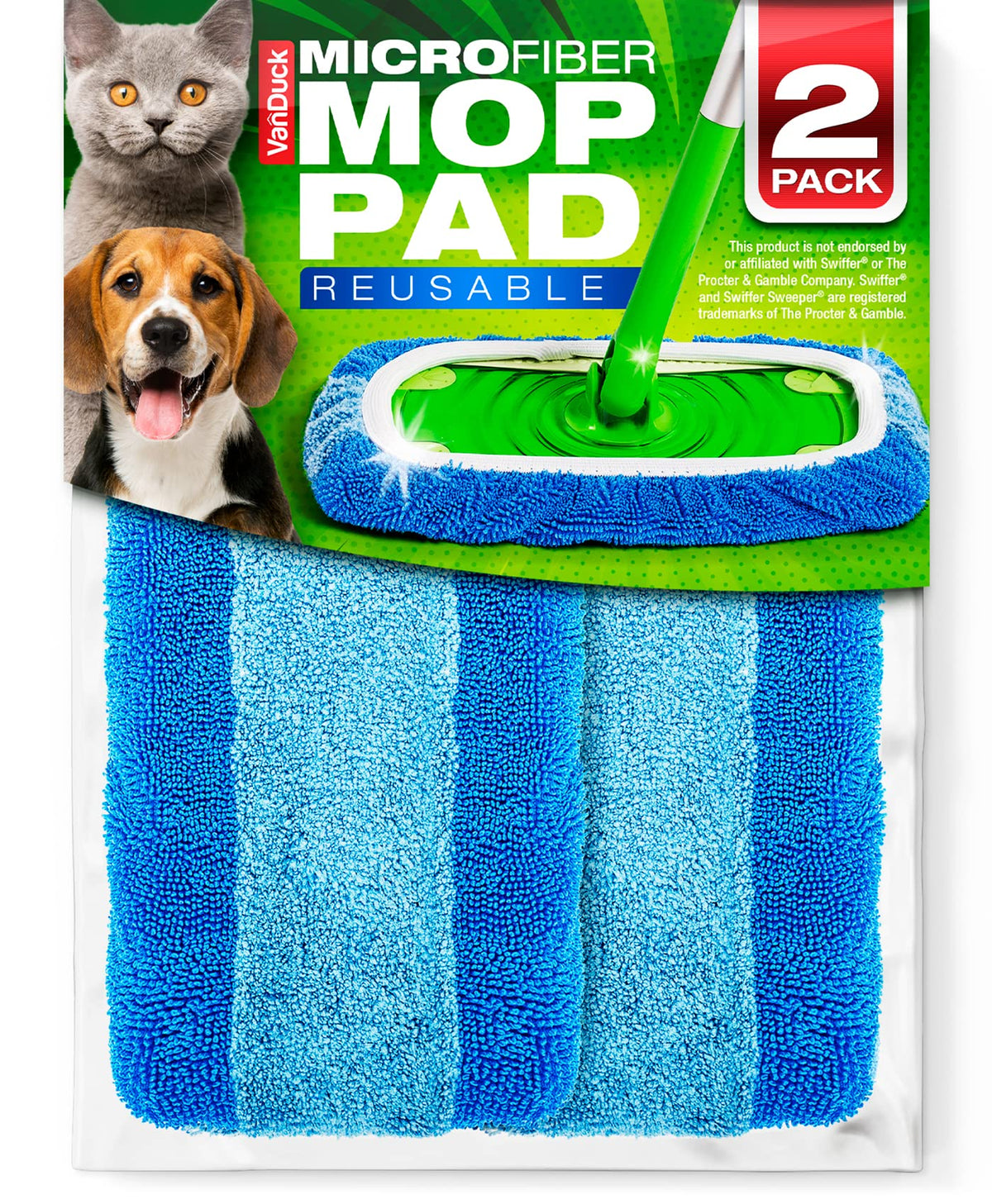 Reusable Microfiber Mop Pads for Swiffer Sweeper (2 Count)