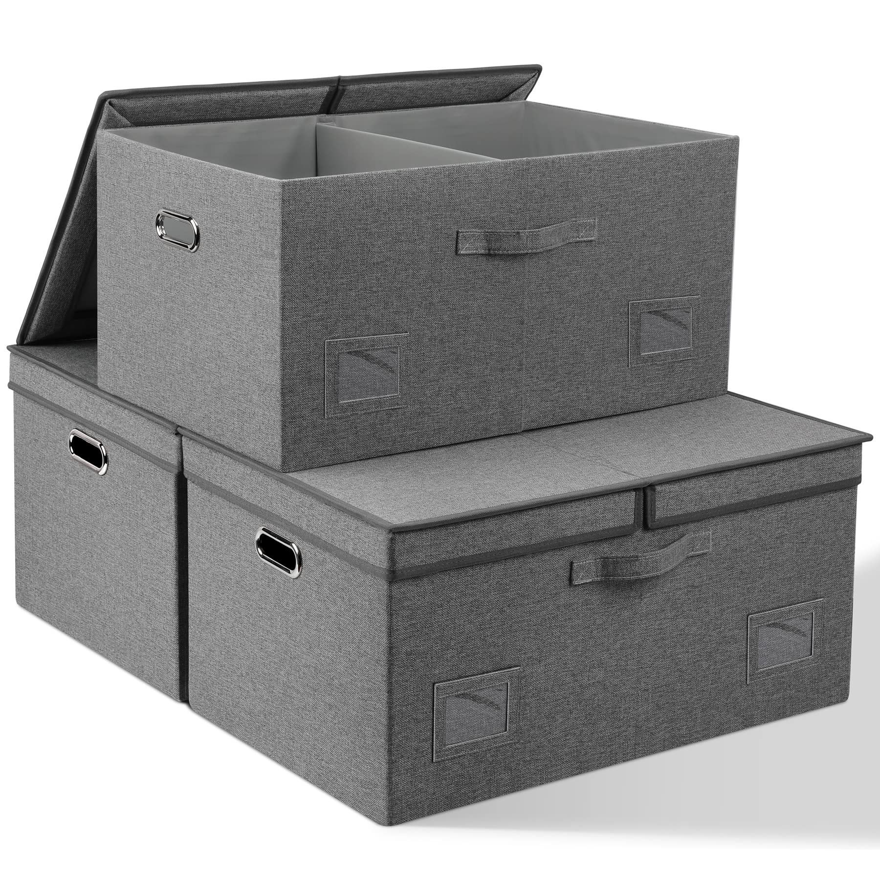 75 Quarts Extra Large Decorative Storage Bins with Lids (3 Count)