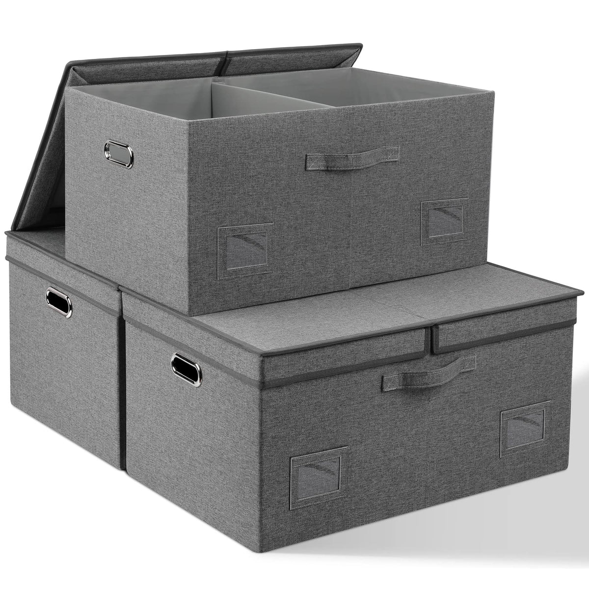 75 Quarts Extra Large Decorative Storage Bins with Lids (3 Count)