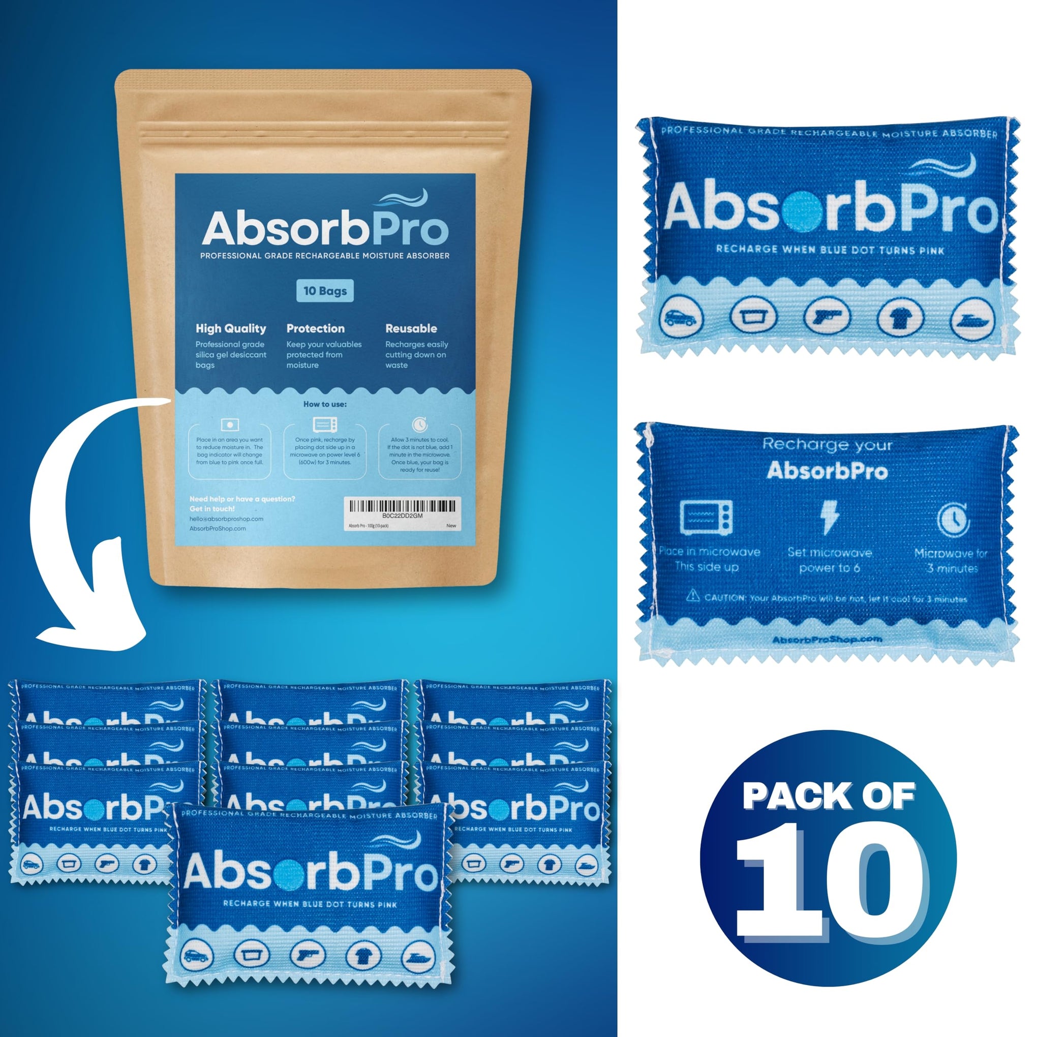 Rechargeable Dehumidifier Bags 10 (10 Count)