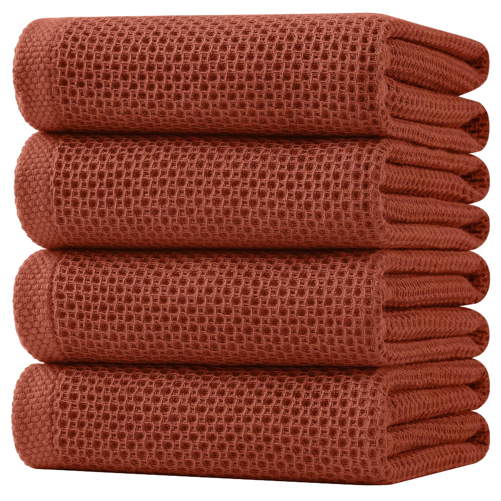 100% Cotton Oversized Waffle Weave Kitchen Towels 4 (4 Count)