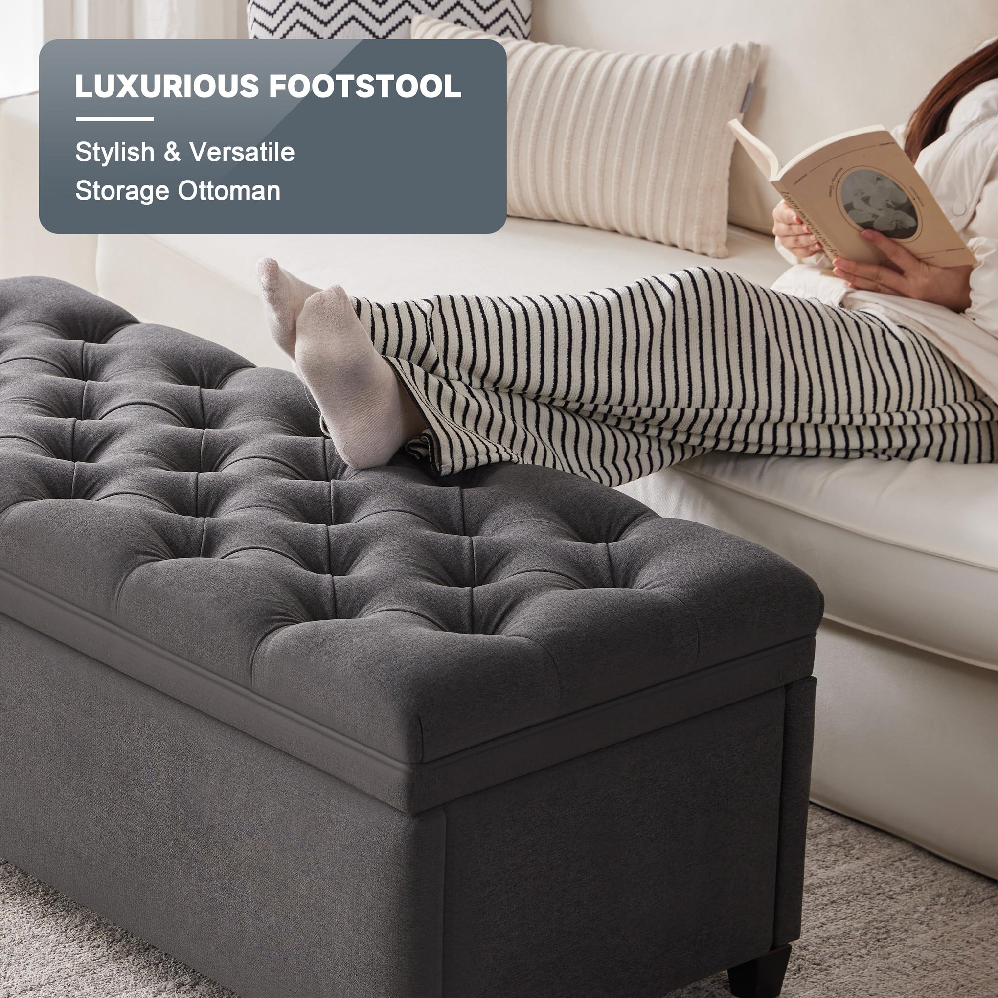 50 Inch Large Storage Ottoman