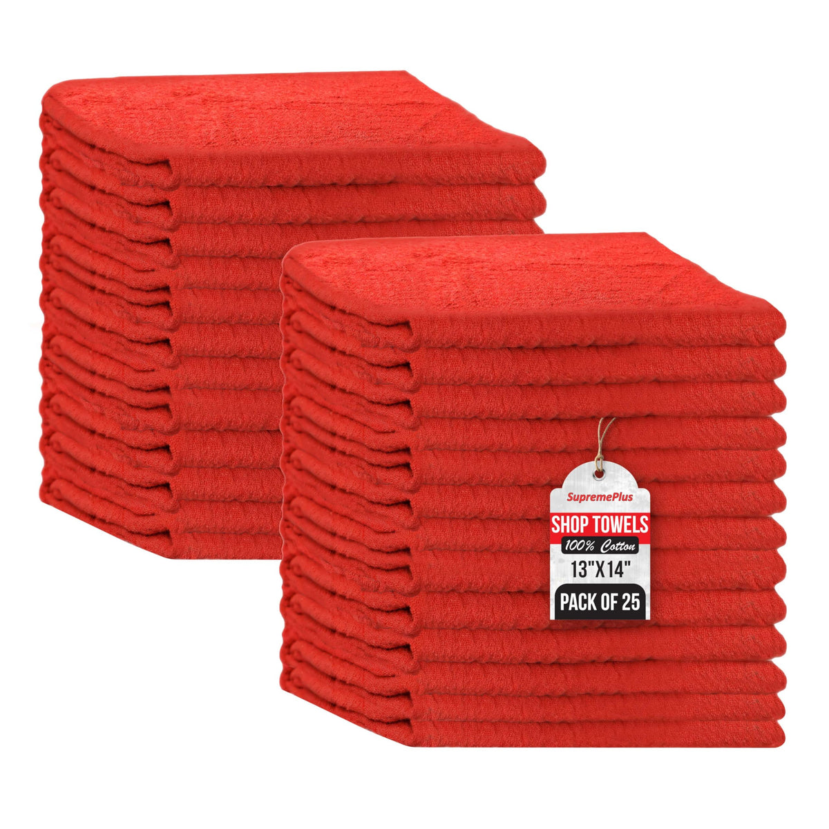 Premium 100% Cotton Shop Towels (25 Count) - ModHome Supplies