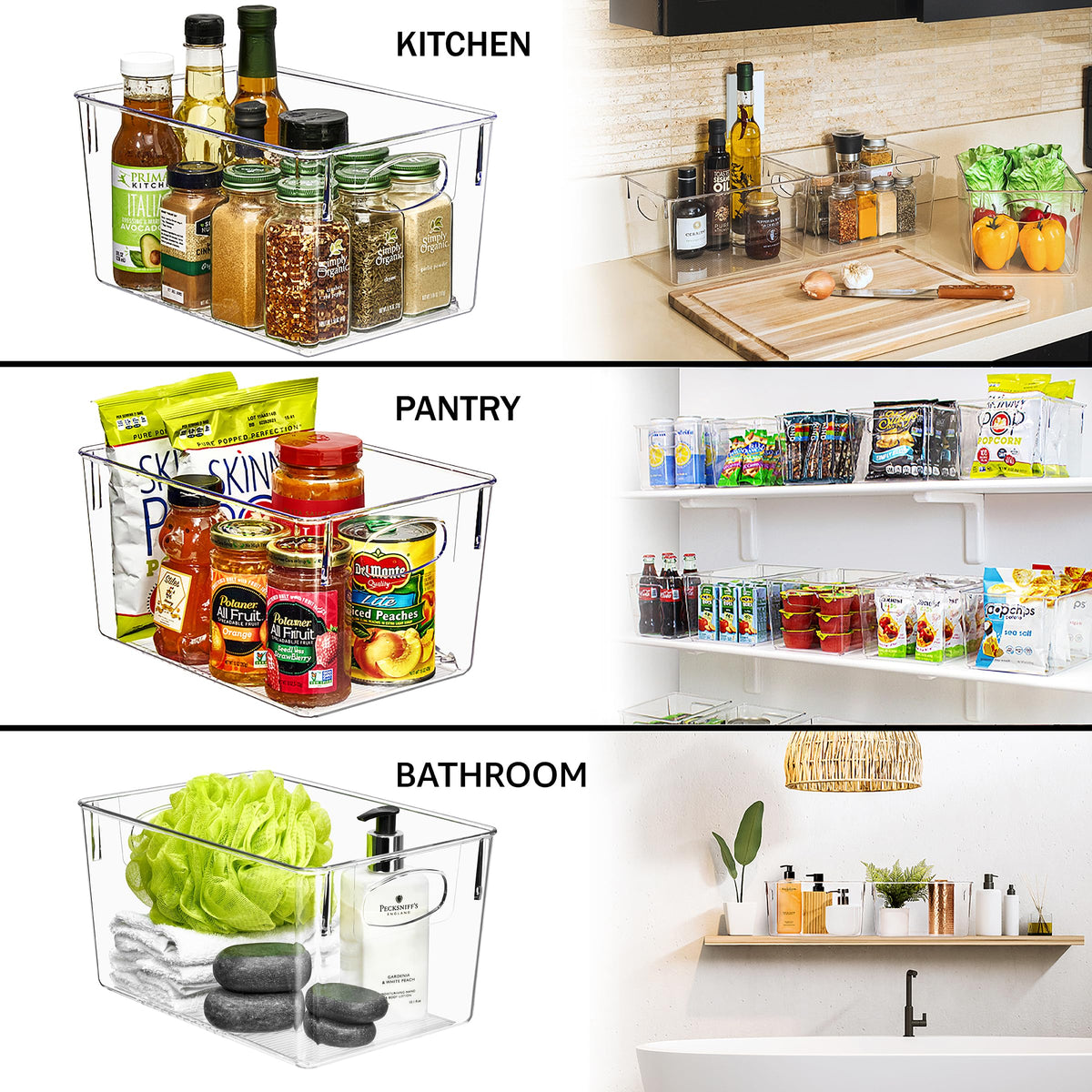 2 Pack Large Clear Plastic Storage Bins (2 Count)