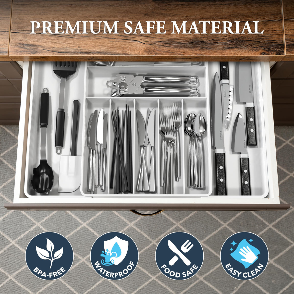 Expandable Kitchen Drawer Flatware Organizer