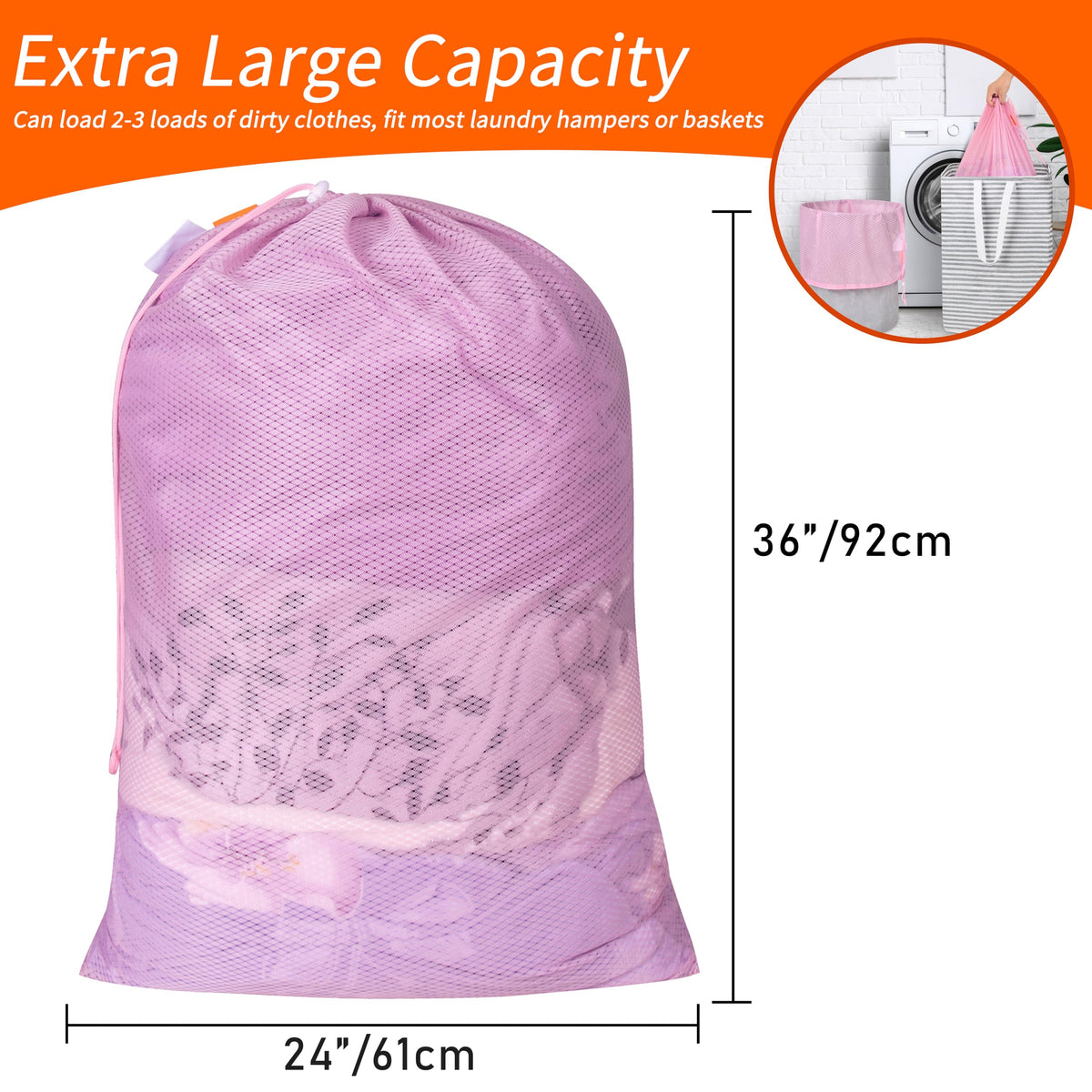 2 Pack Heavy Duty Diamond Mesh Laundry Bag (2 Count)