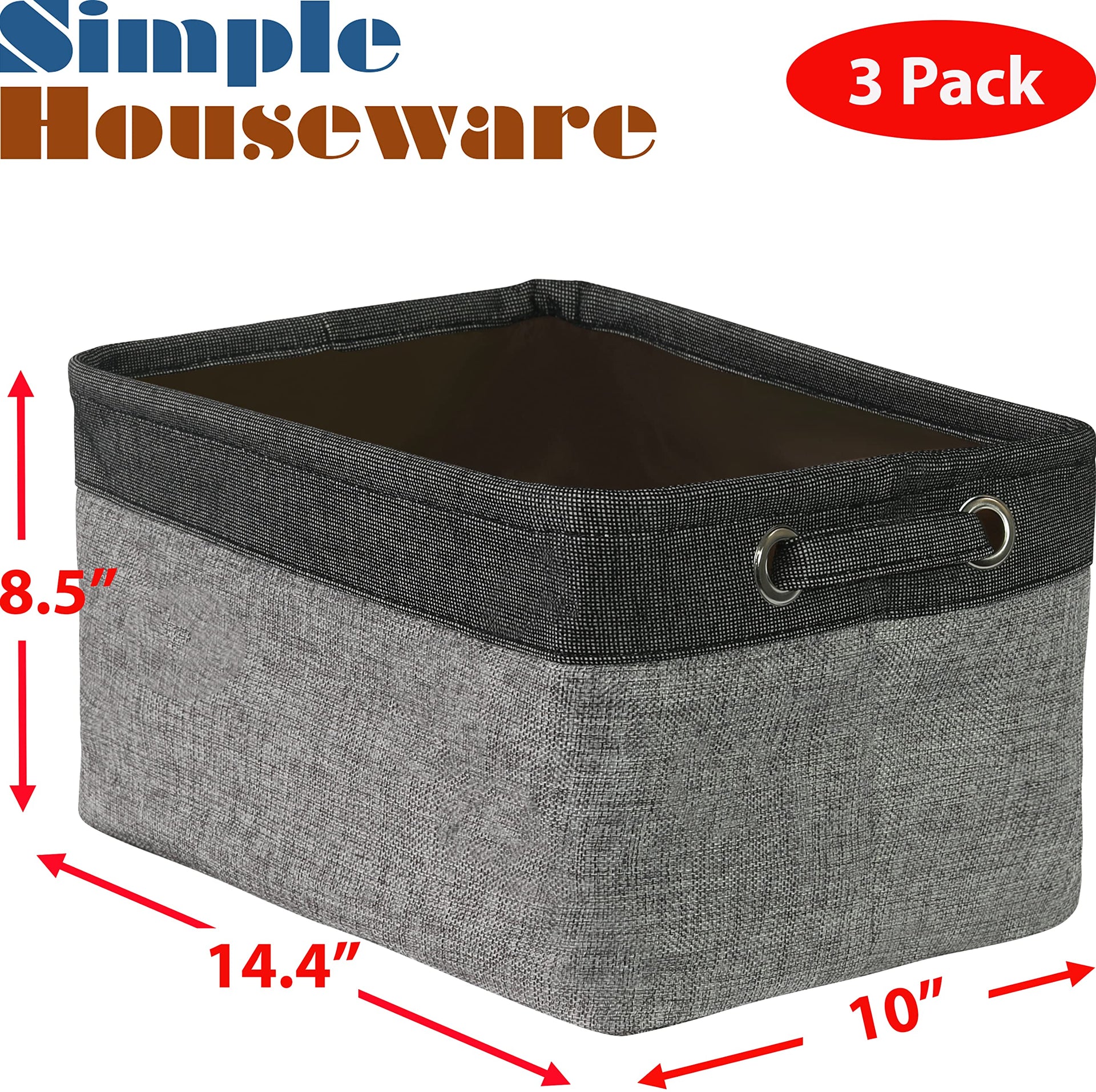 14.4" x 10" Slim Large Fabric Storage Bin (3 Count)