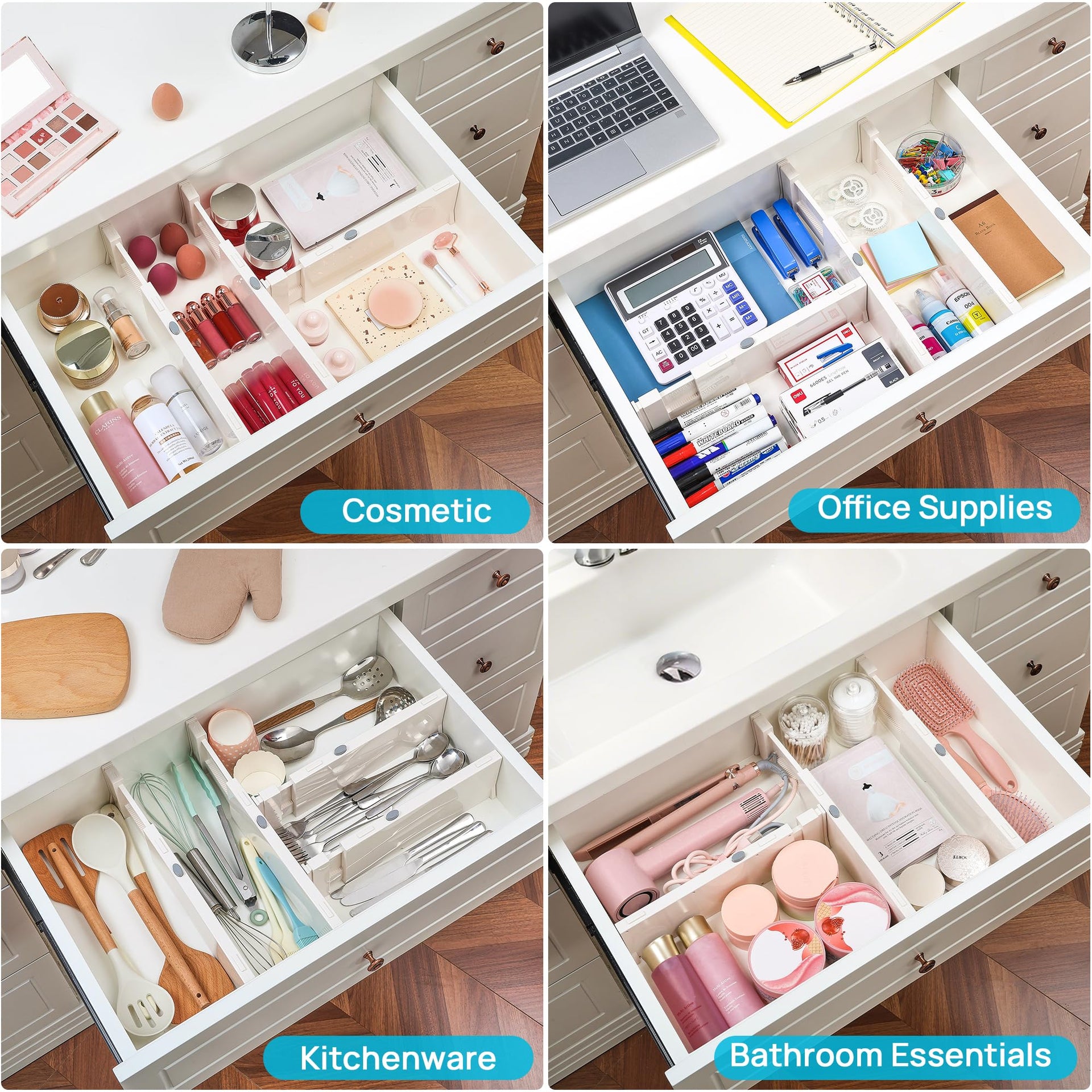 4" High Drawer Dividers for Clothes (4 Count)