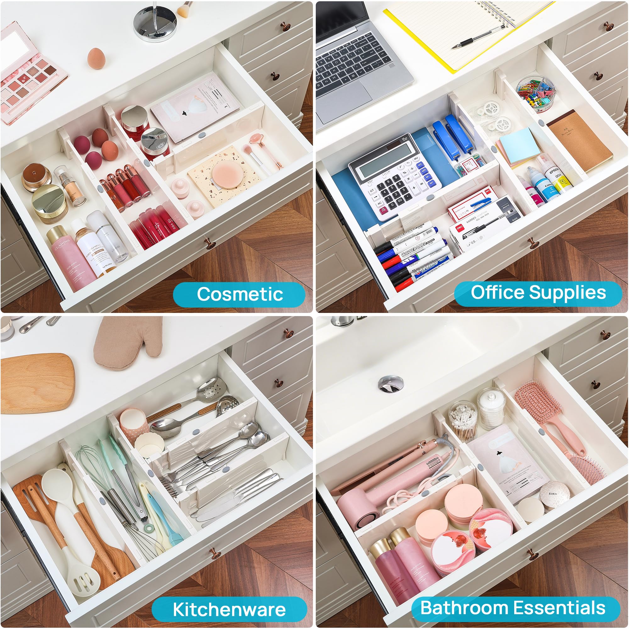4" High Drawer Dividers for Clothes (12 Count)
