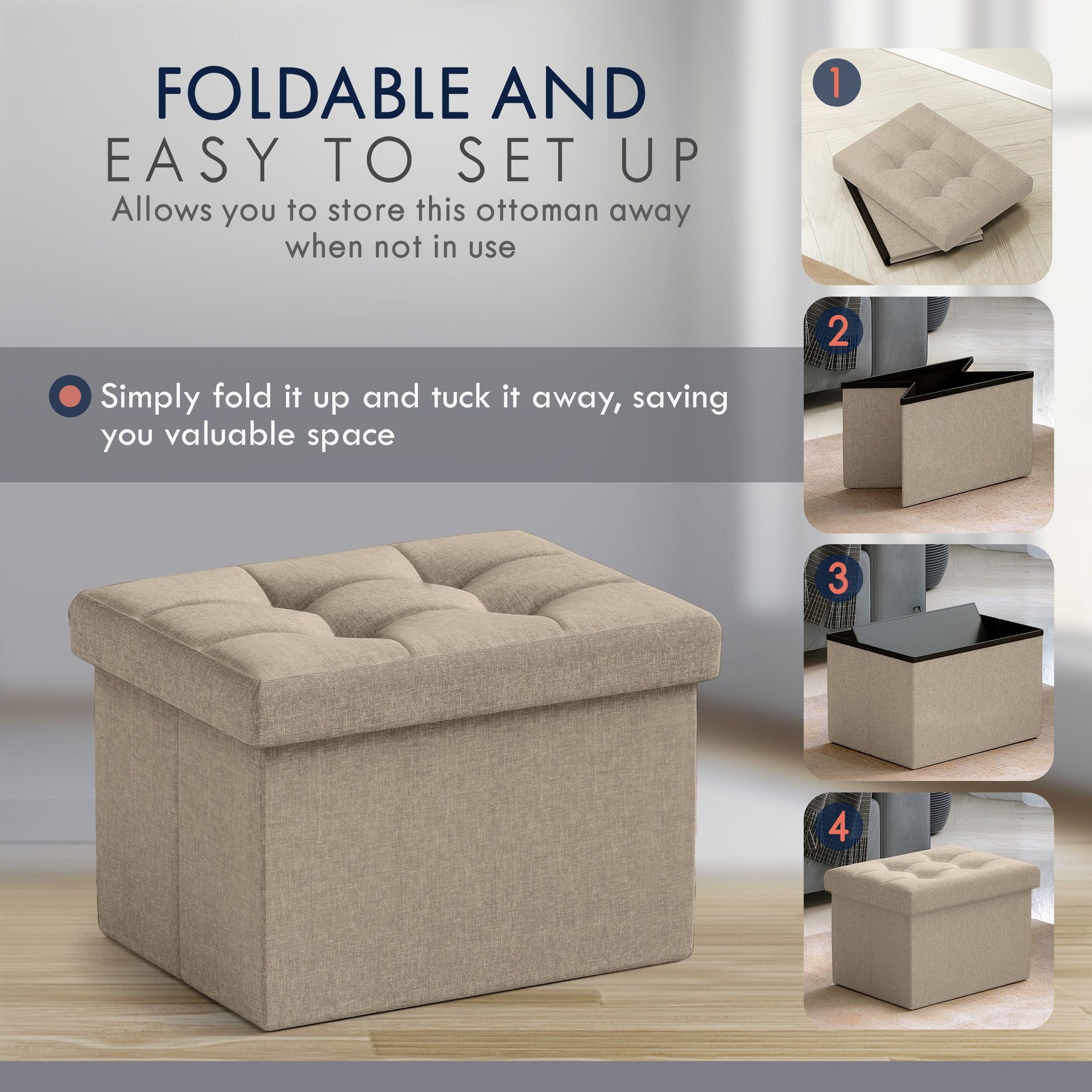 Small Rectangle Ottoman Set of 2