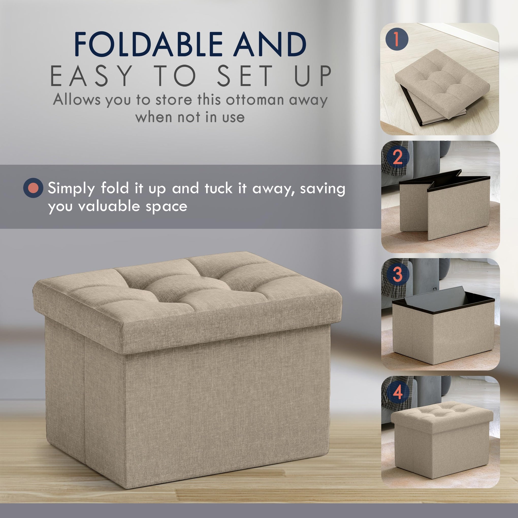 Small Rectangle Ottoman Set of 2