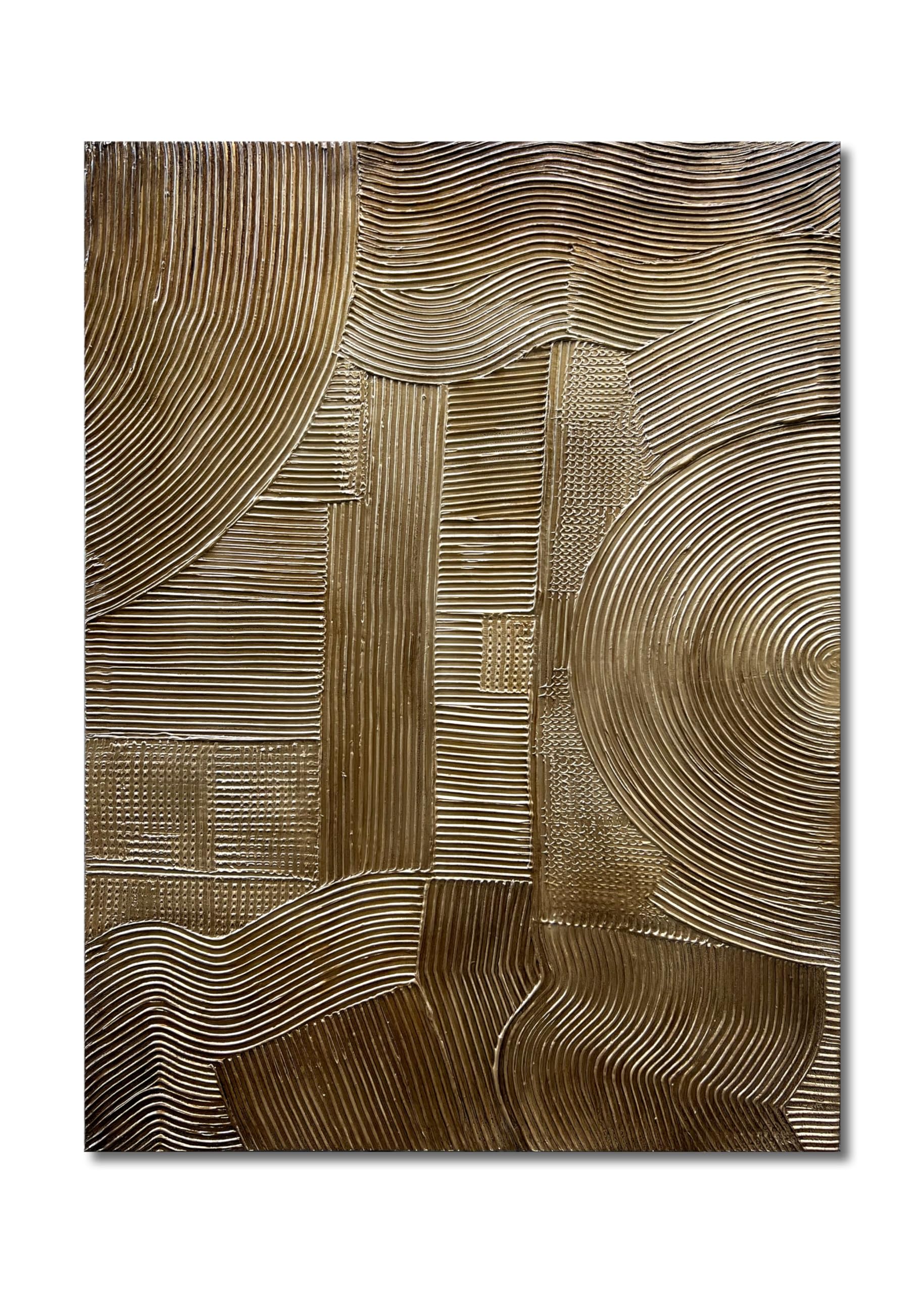Modern Abstract Painting 40x28 Inch Gold Textured Wall Art Deco Painting Frame Art Oil Painting