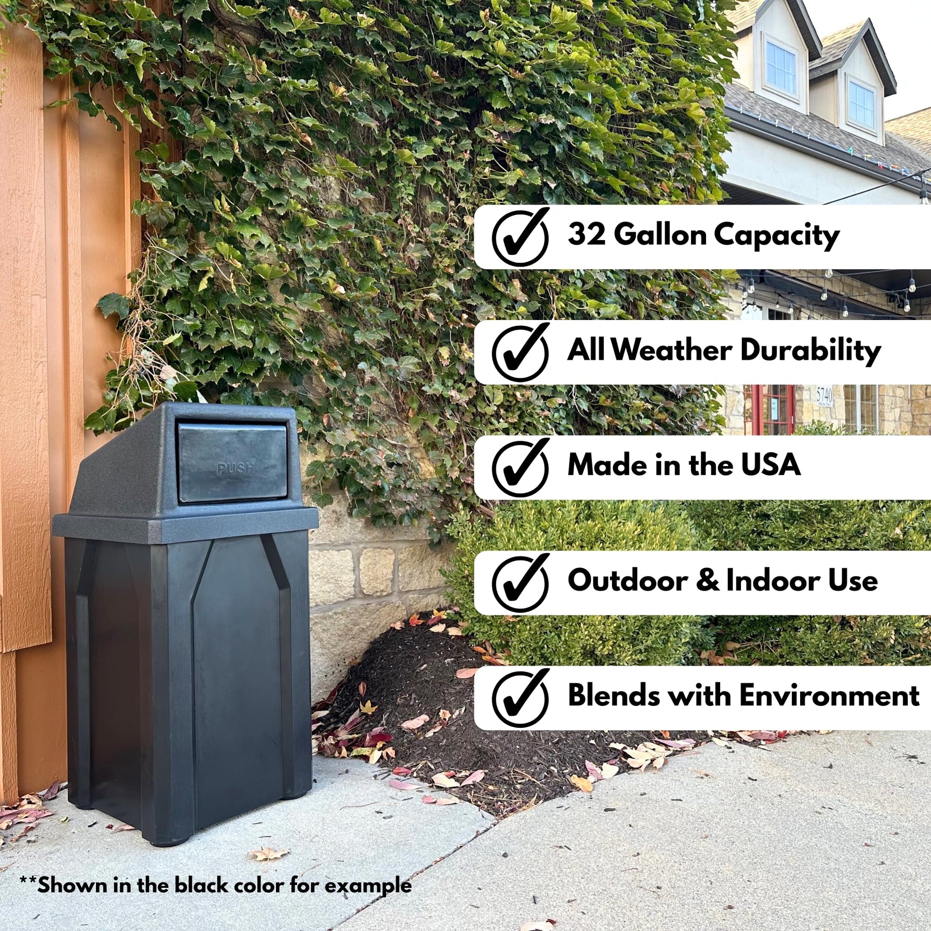 Campus Collection 32 Gallon Commercial Trash Can with Lid