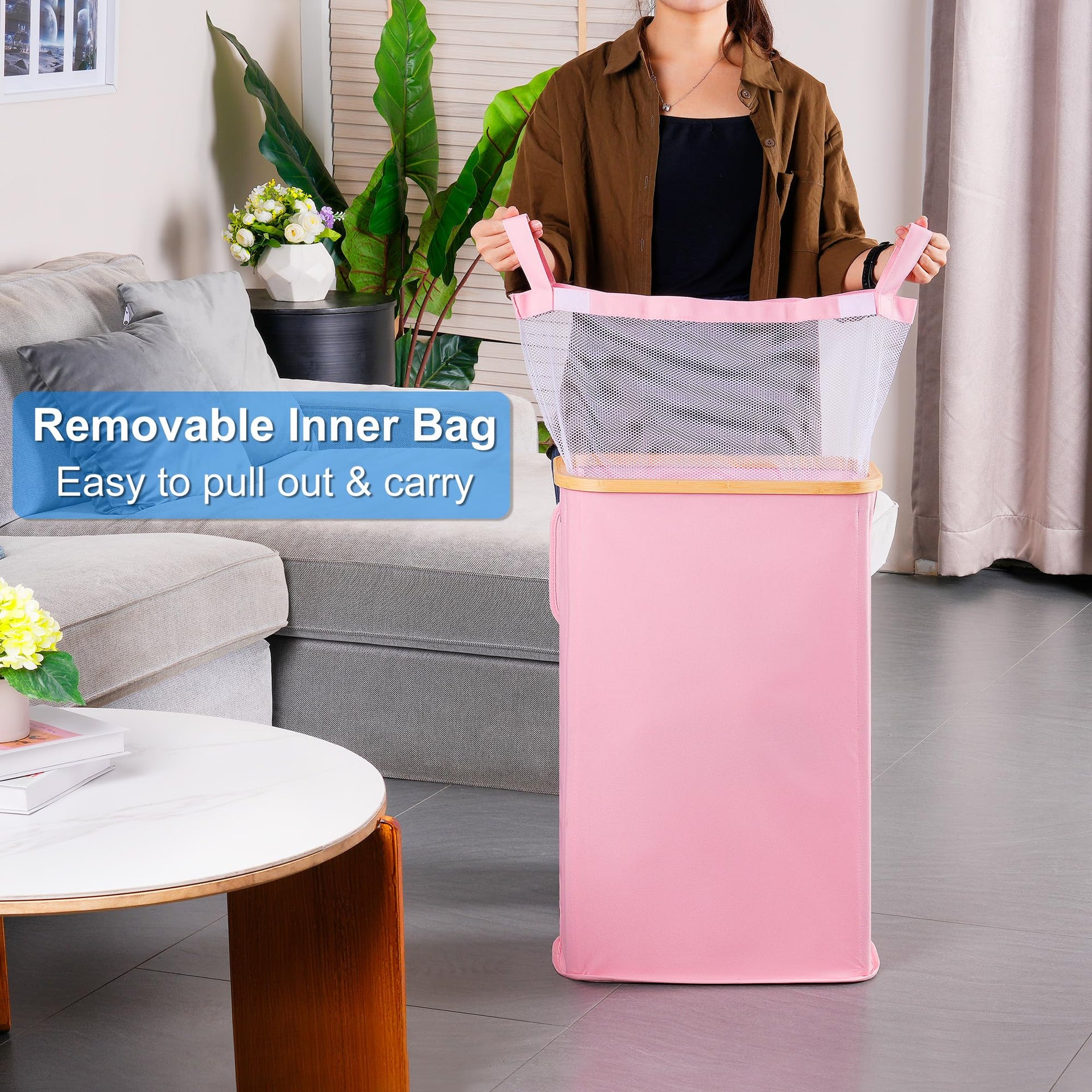 Slim Laundry Basket with Lid