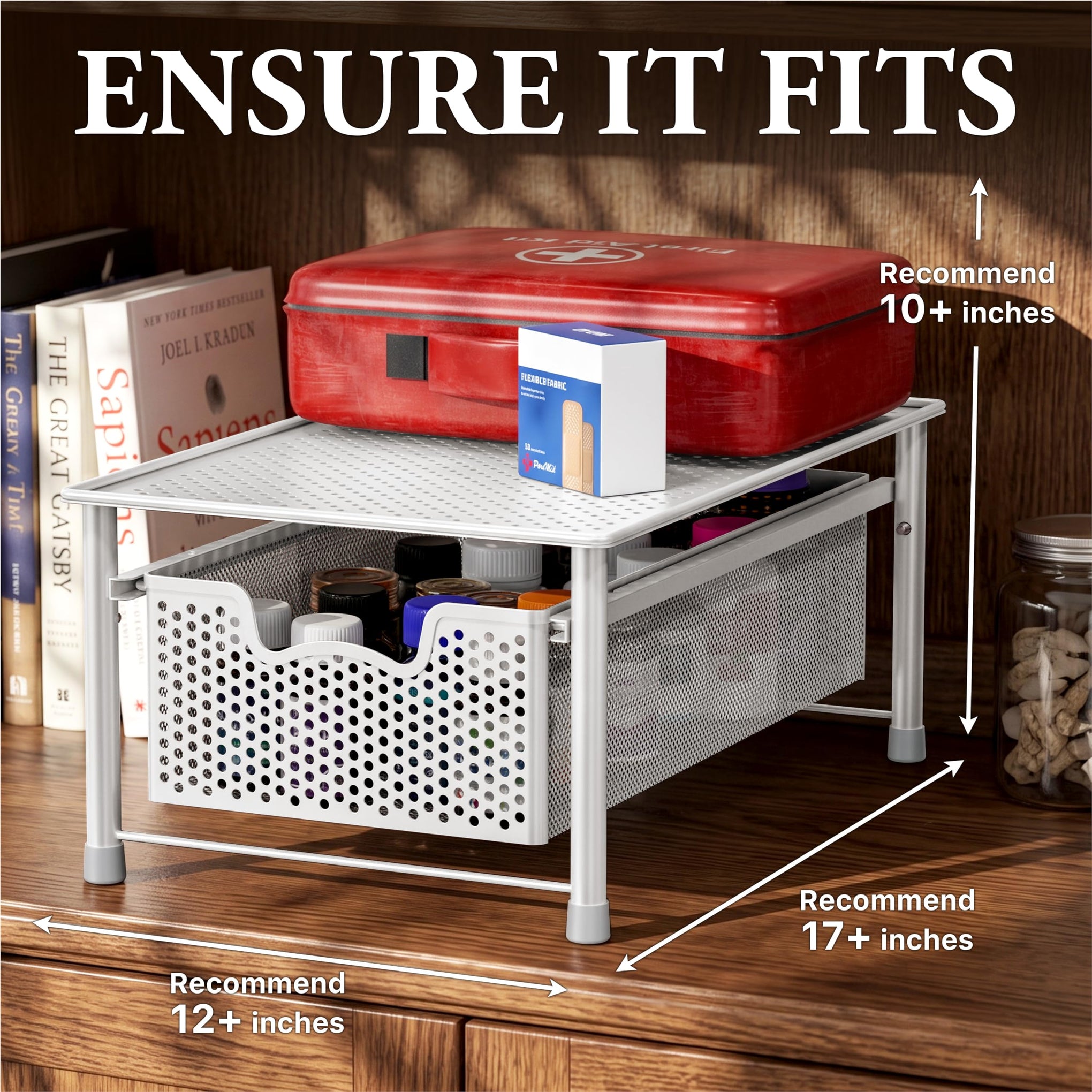 Stackable Cabinet Basket Drawer Organizer