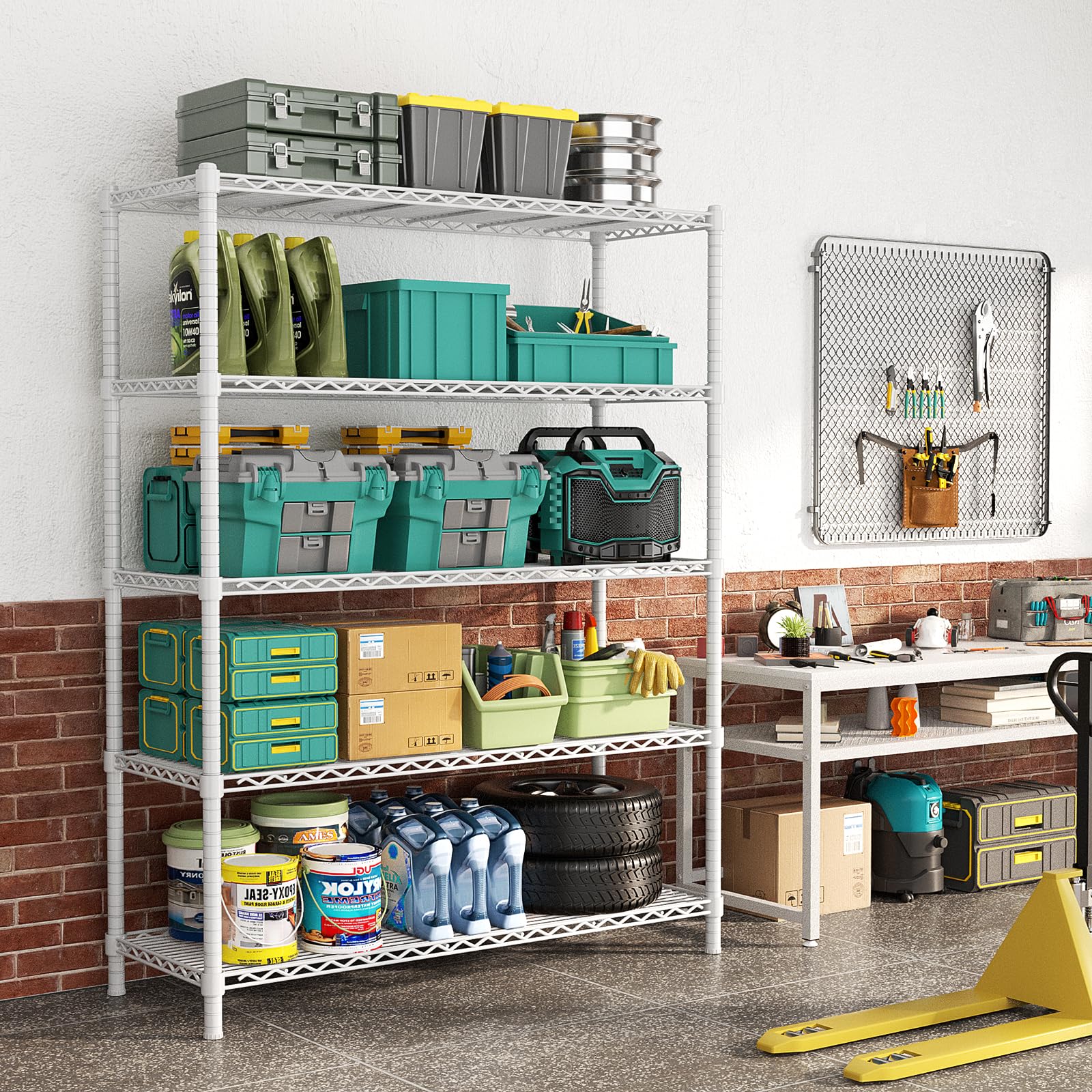 45" W x 20" D x 72" H Heavy Duty Wire Shelving Unit