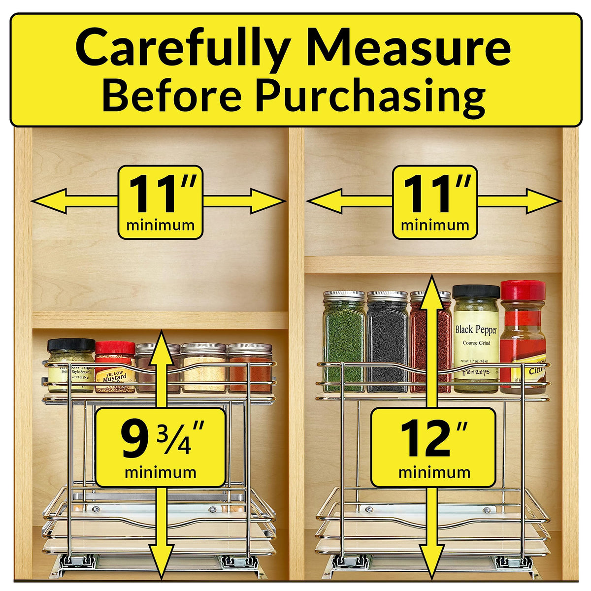 Pull Out Spice Organization for Cabinets