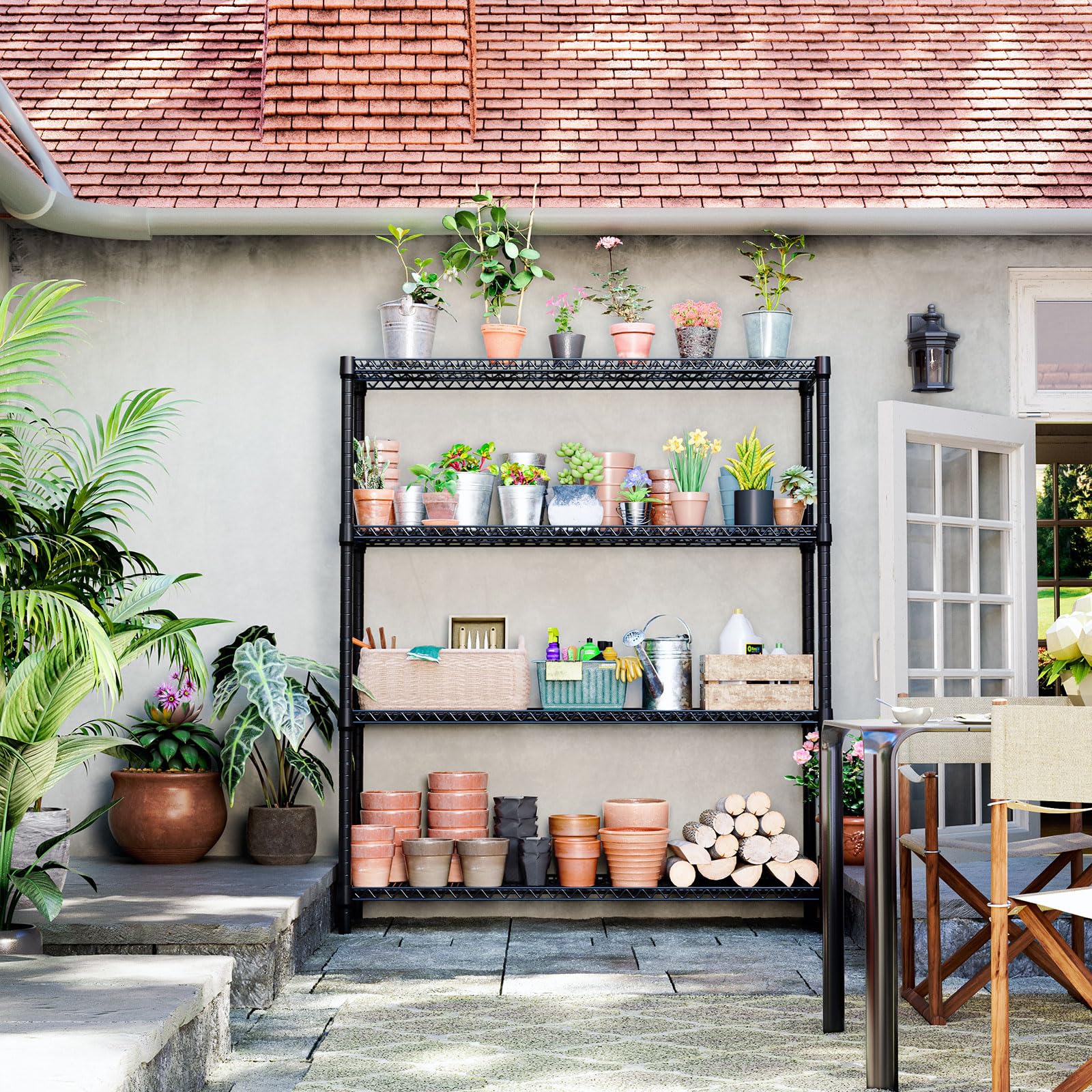 4 Tier Metal Garage Shelving (4 Count)