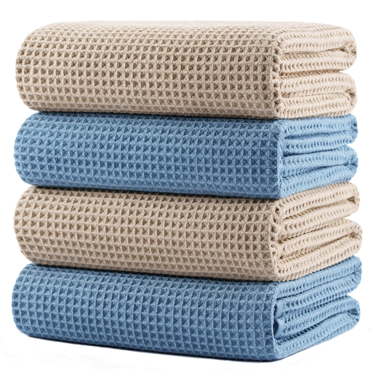 430 GSM Poly Blend Microfiber Quick Dry Waffle Bath Towel (4 Count)