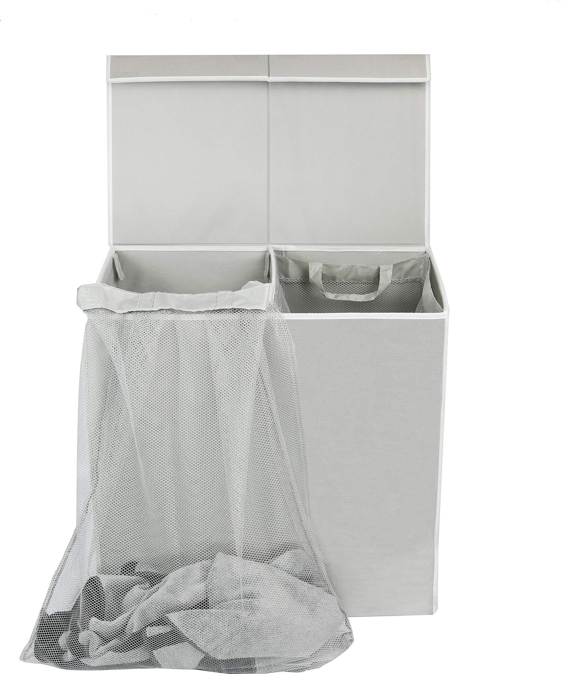 Double Laundry Hamper with Lid & Removable Bags